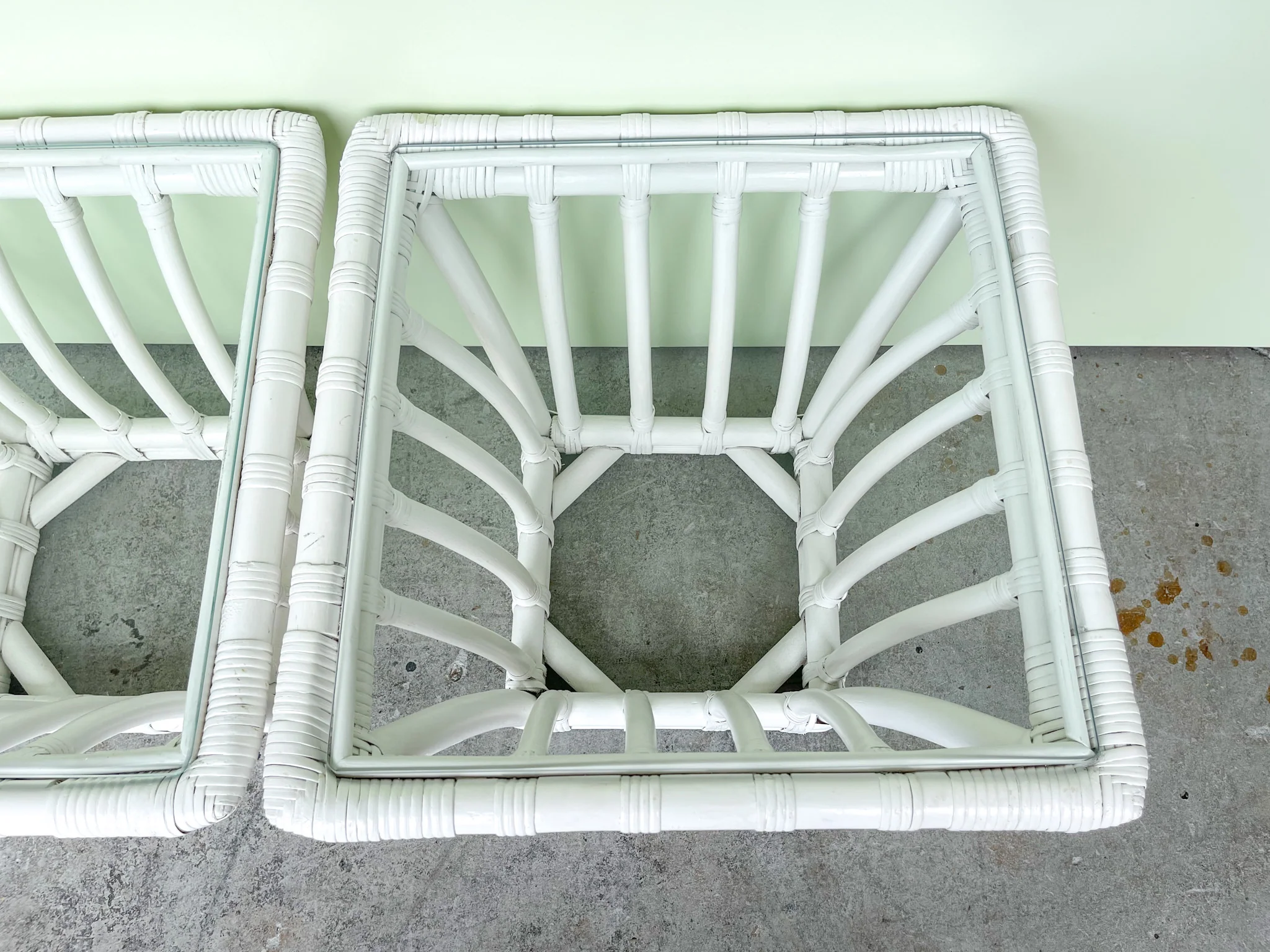 Pair of Cute Rattan End Tables - Image 3