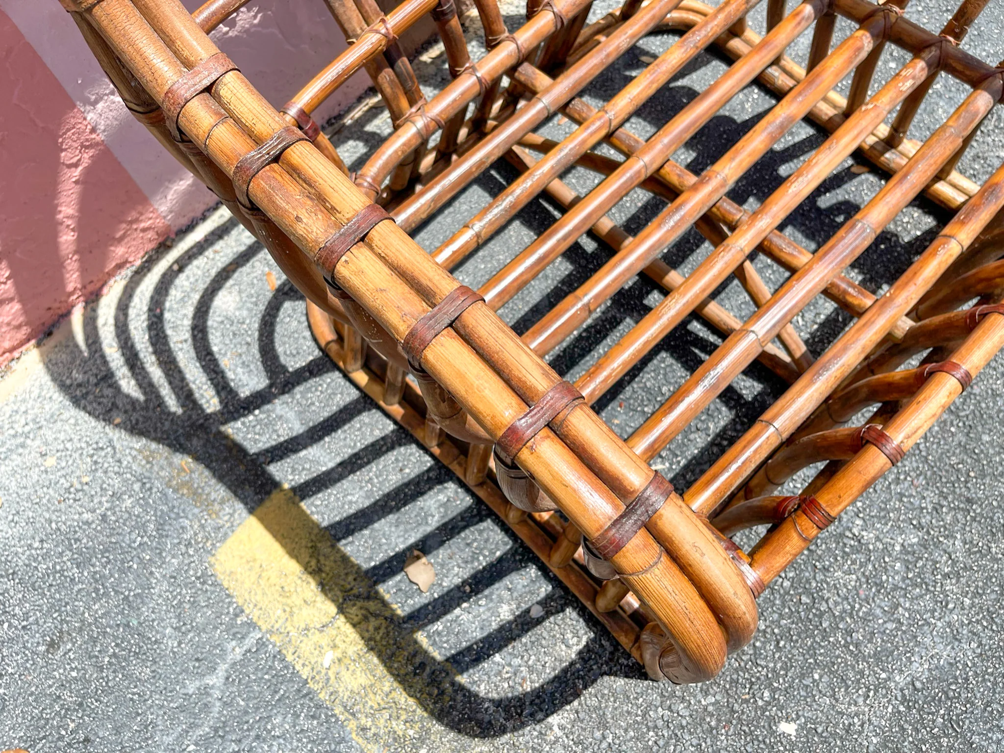 Pair of Rattan Lounge Chairs and End Table - Image 7
