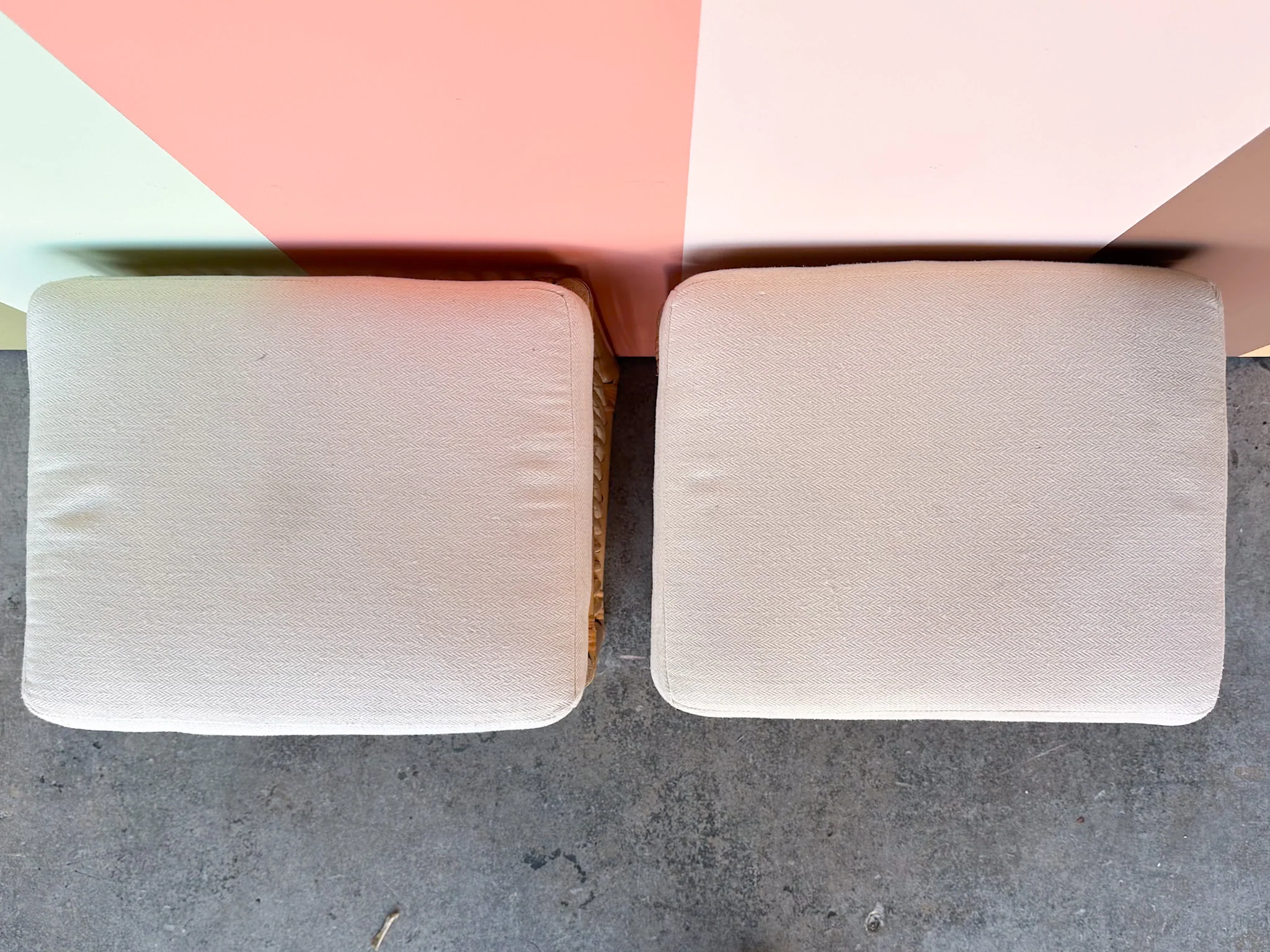 Pair of Rattan Ottomans - Image 7
