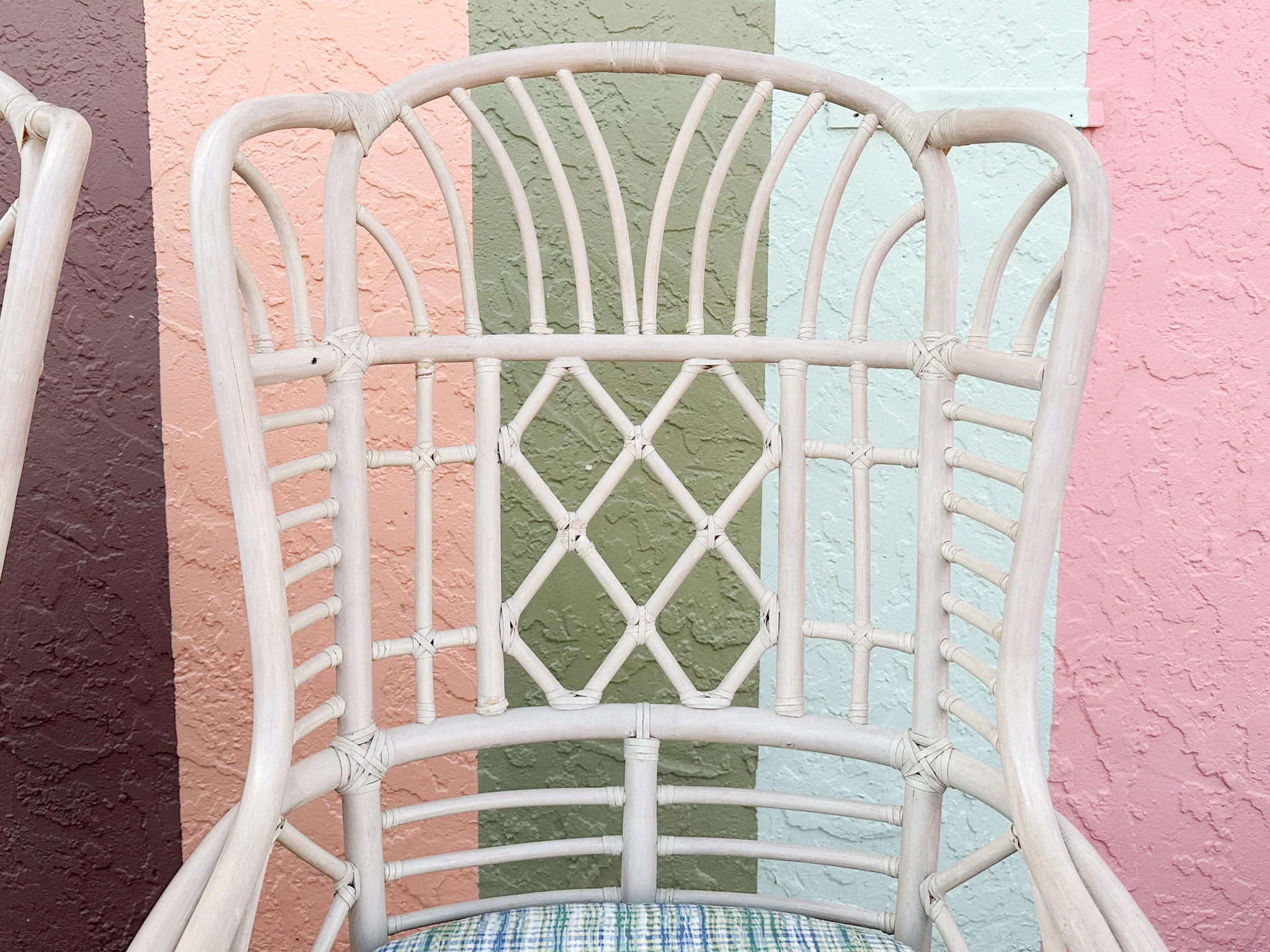 Pair of Rattan Wingback Chairs - Image 4