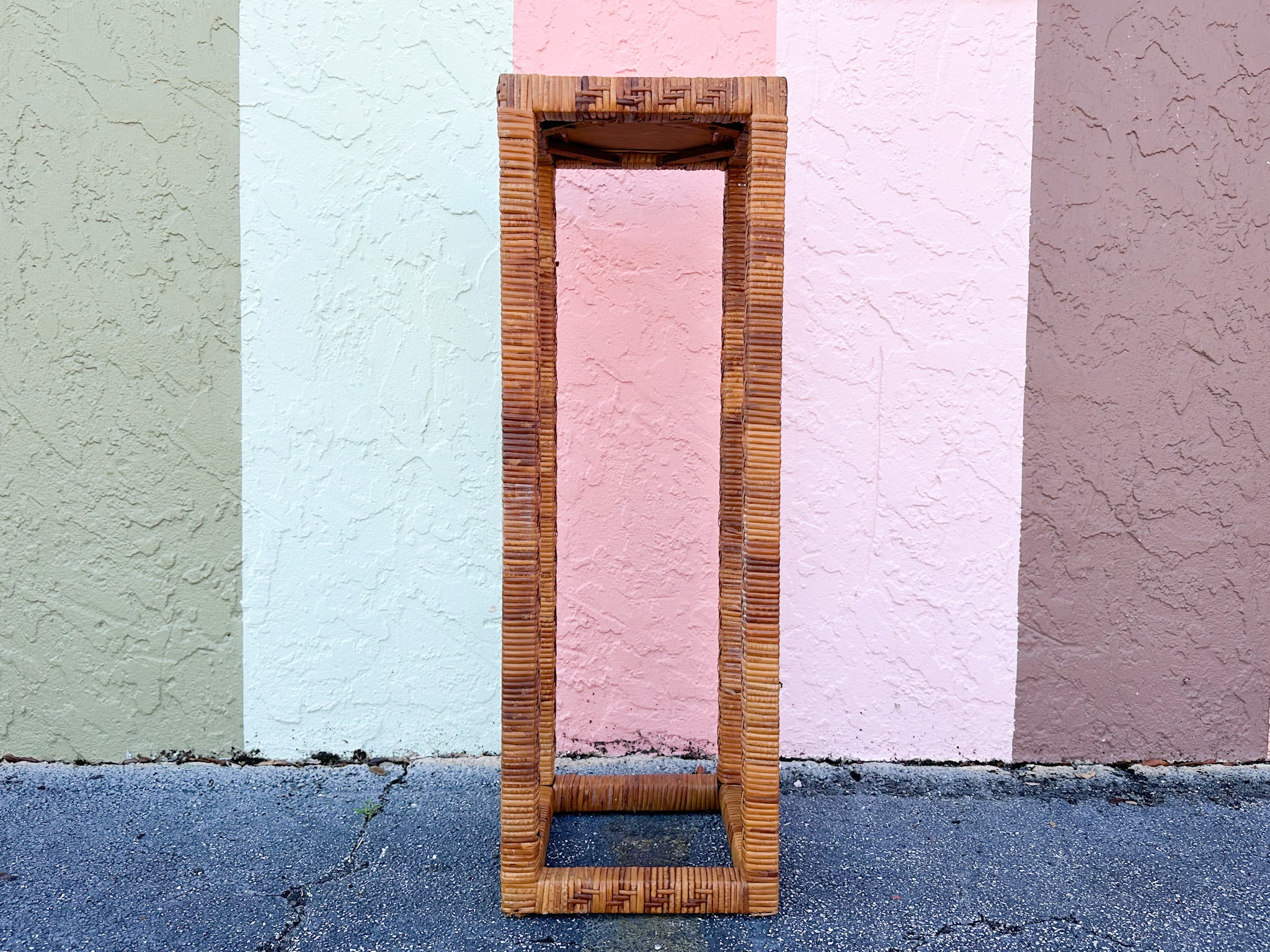 Pair of Rattan Wrapped Plant Stands - Image 10