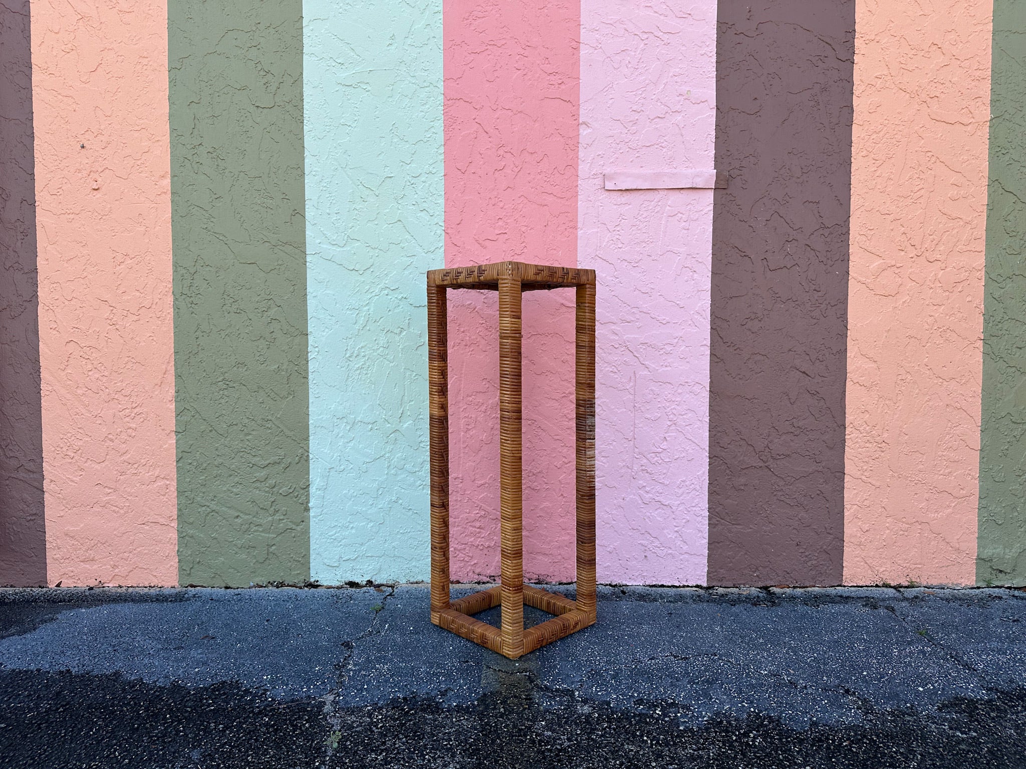 Pair of Rattan Wrapped Plant Stands - Image 11
