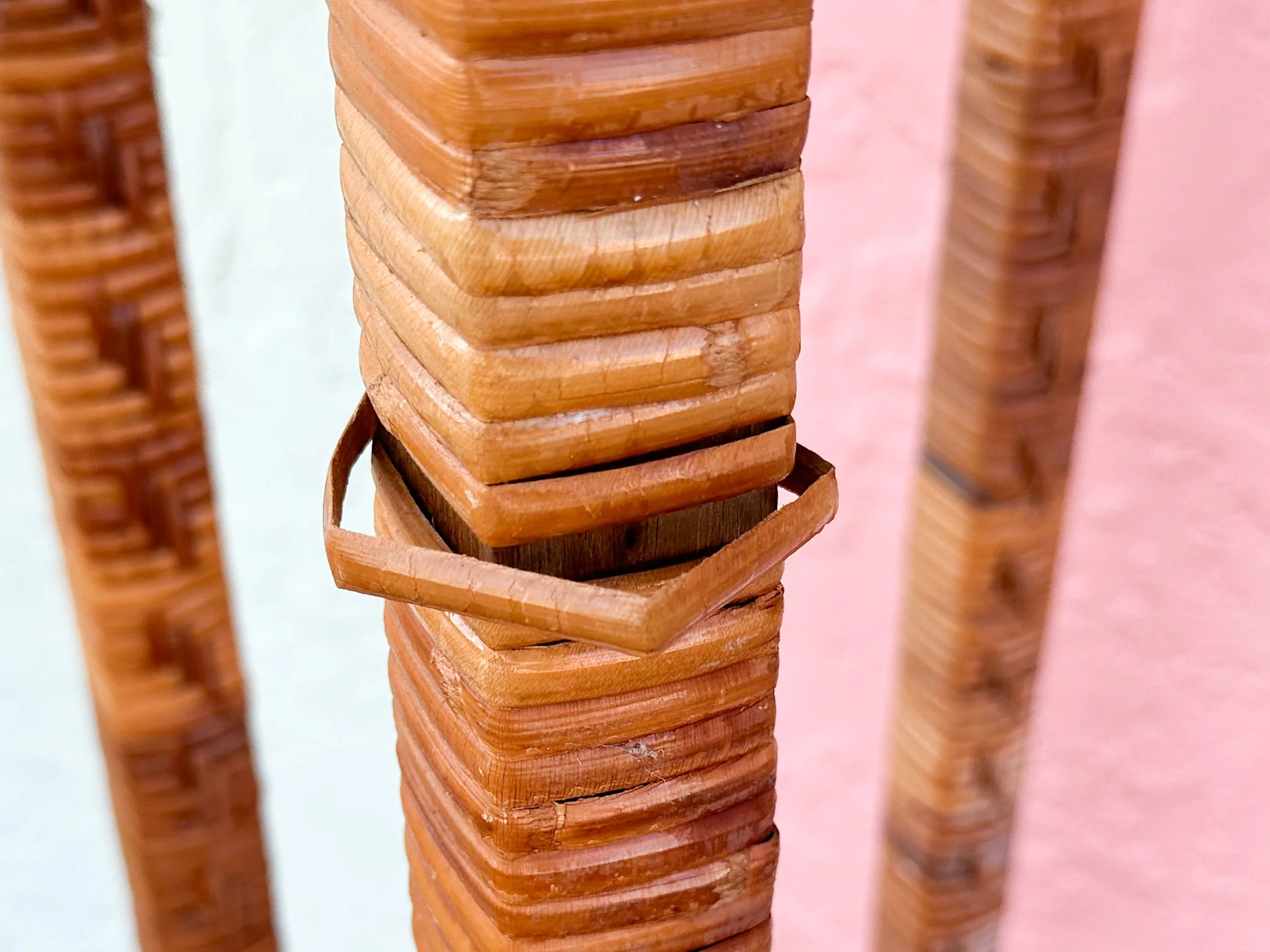 Pair of Rattan Wrapped Plant Stands - Image 12