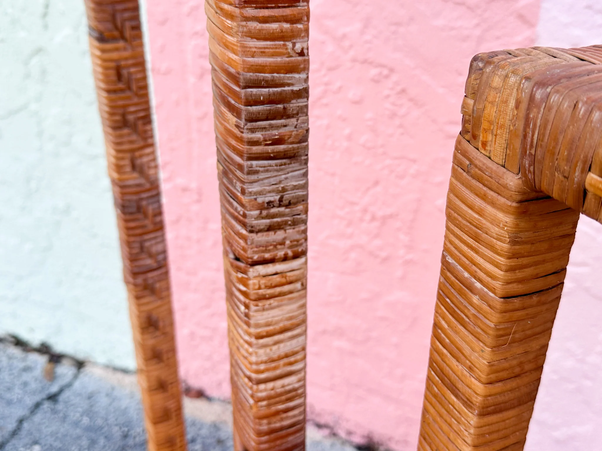 Pair of Rattan Wrapped Plant Stands - Image 14