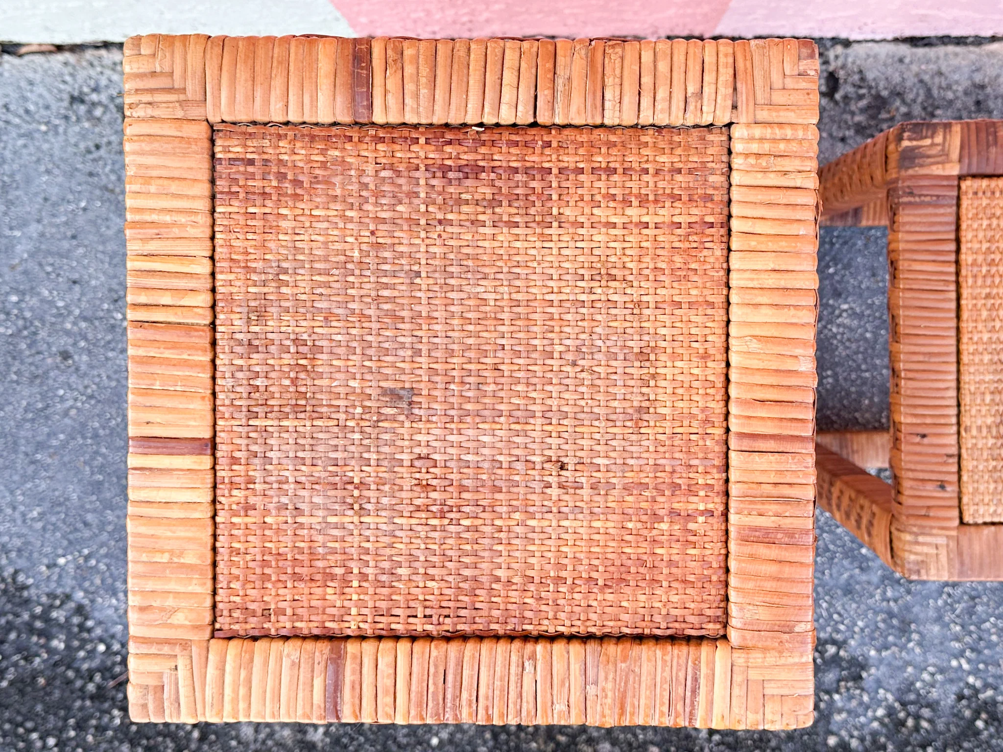Pair of Rattan Wrapped Plant Stands - Image 2