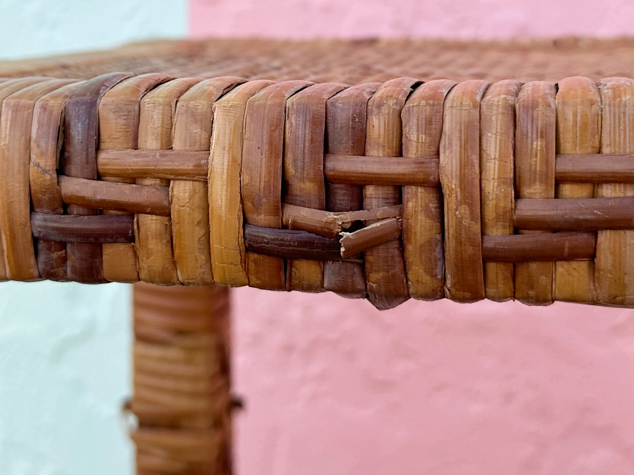 Pair of Rattan Wrapped Plant Stands - Image 5