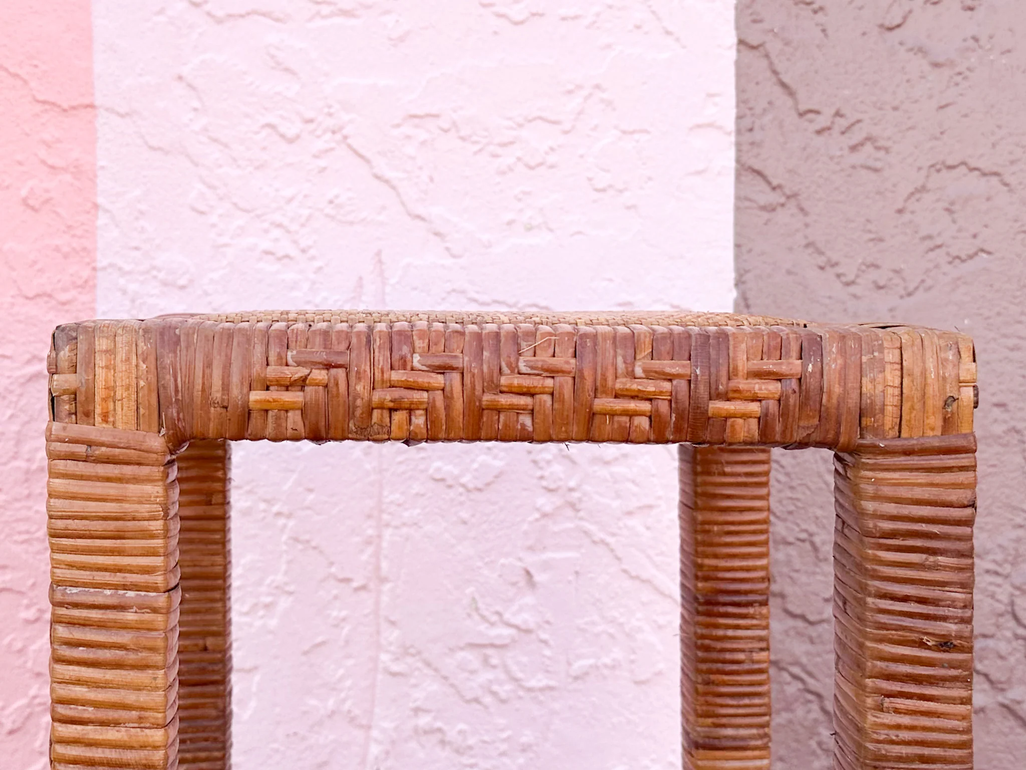 Pair of Rattan Wrapped Plant Stands - Image 6