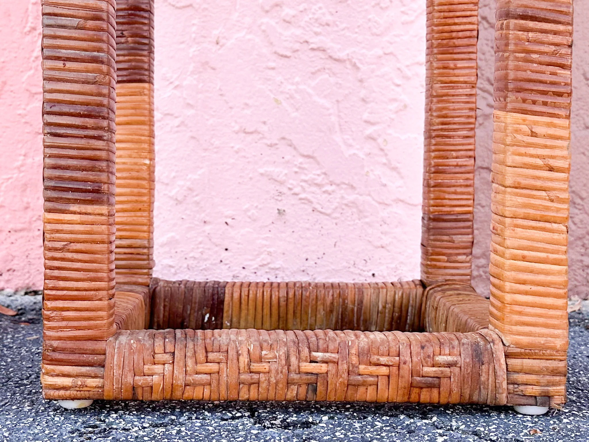 Pair of Rattan Wrapped Plant Stands - Image 7