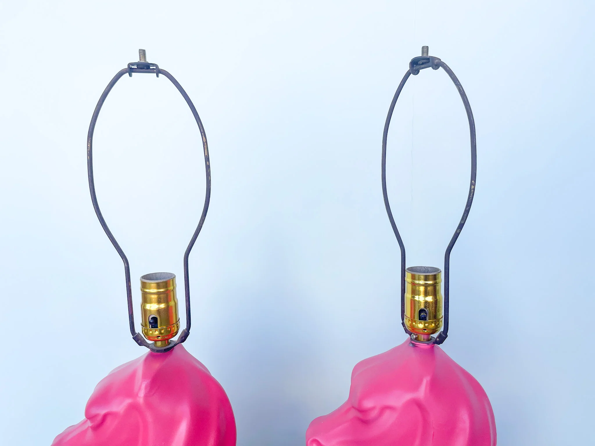 Pair of Red Seahorse Lamps - Image 4
