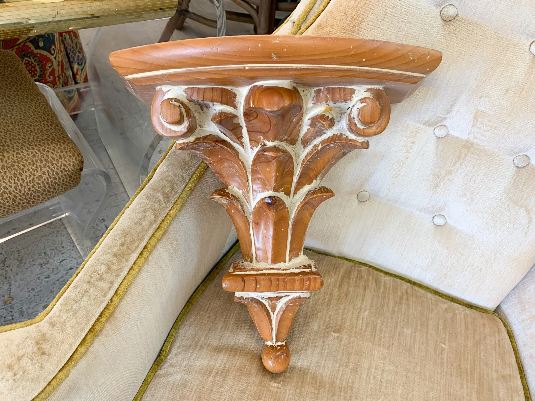 Pair of Roche Style Carved Wall Shelves - Image 3