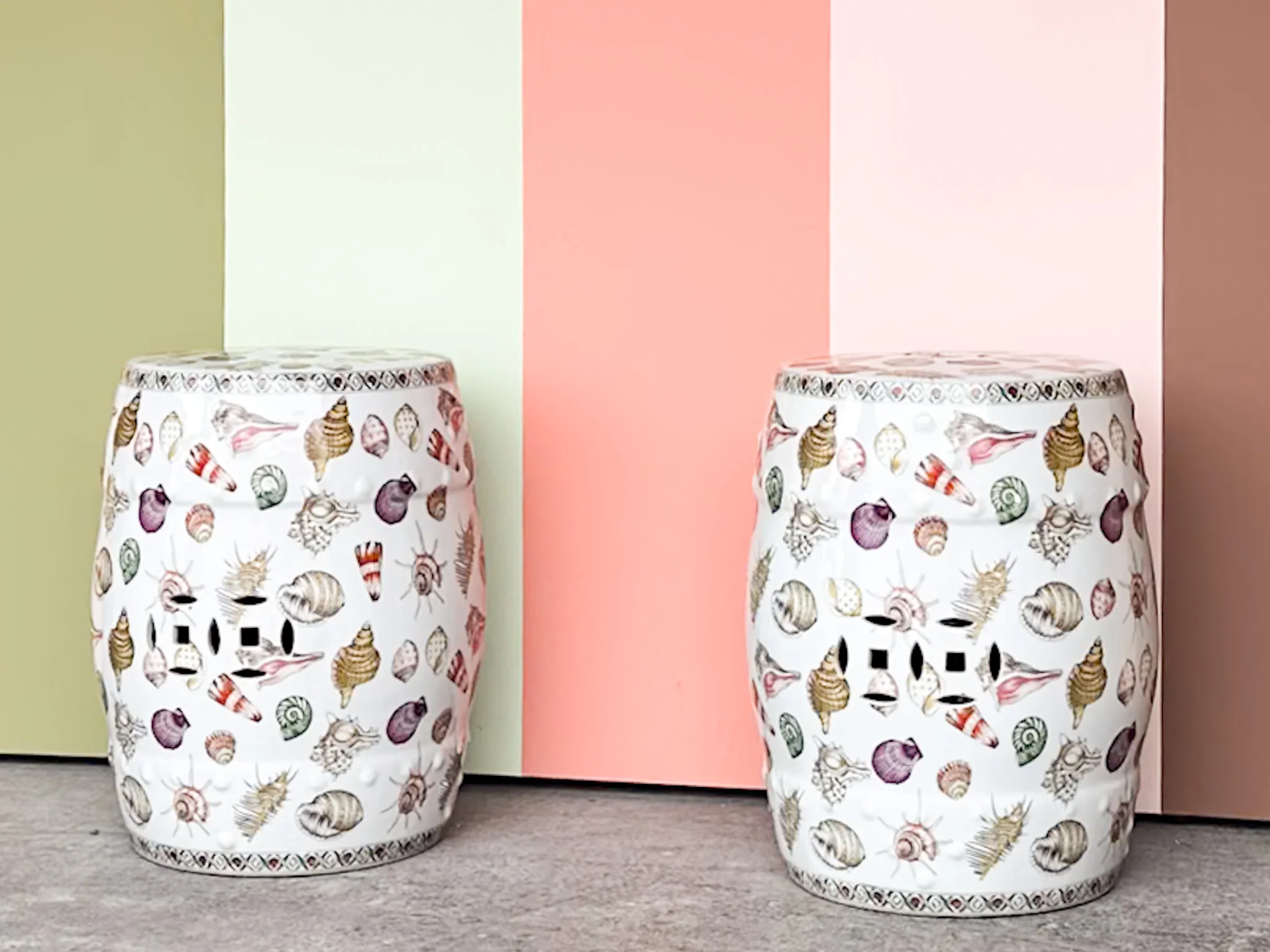 Pair of Shell Chic Garden Seats - Image 2