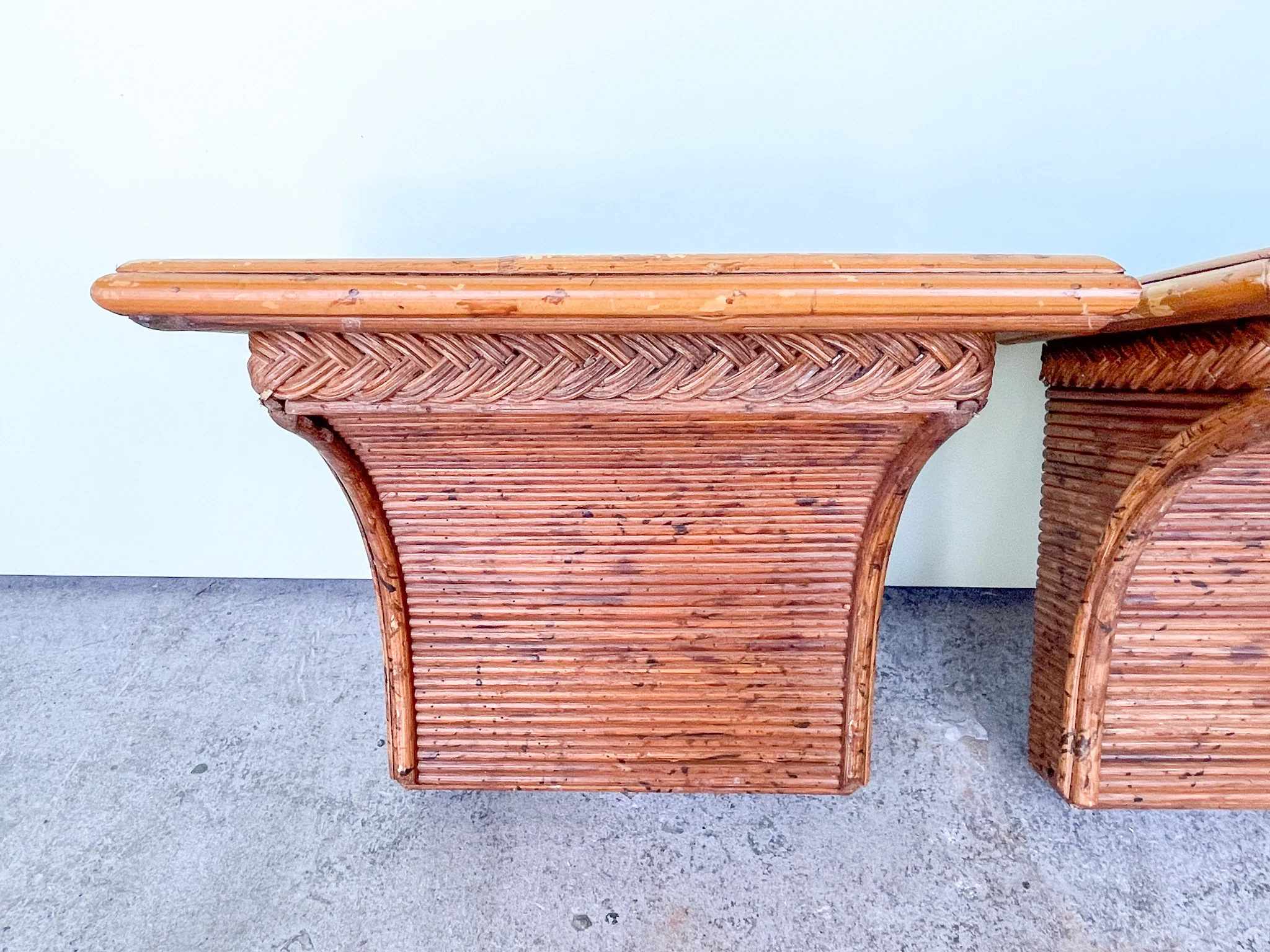 Pair of Split Bamboo Wall Shelves - Image 4