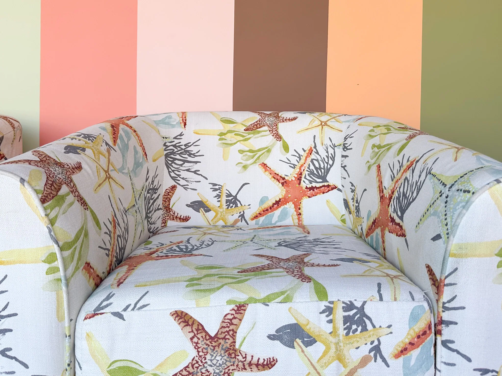 Pair of Starfish Upholstered Swivel Chairs - Image 8