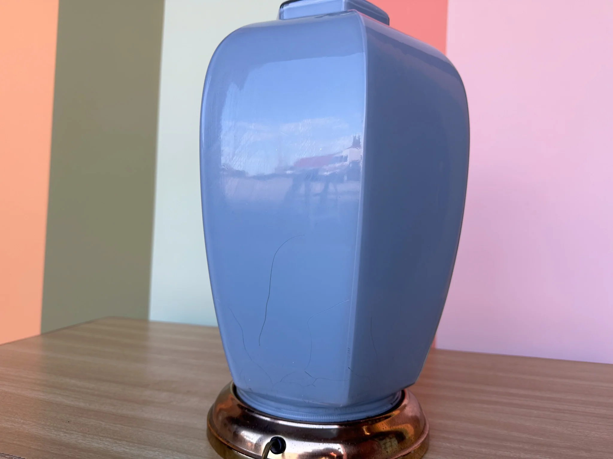 Pair of Steel Blue Glass Lamps - Image 6