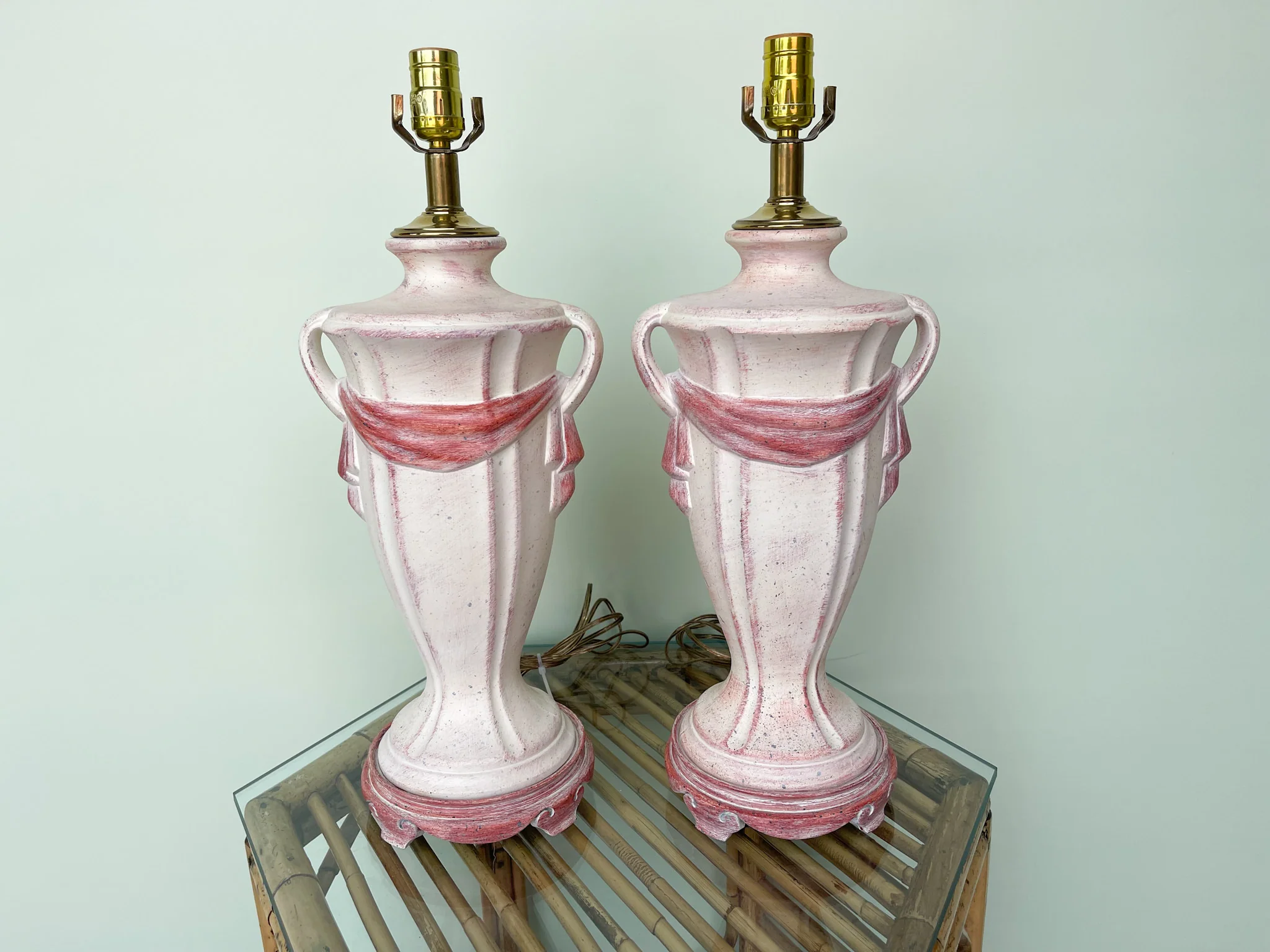 Pair of Swag Urn Lamps