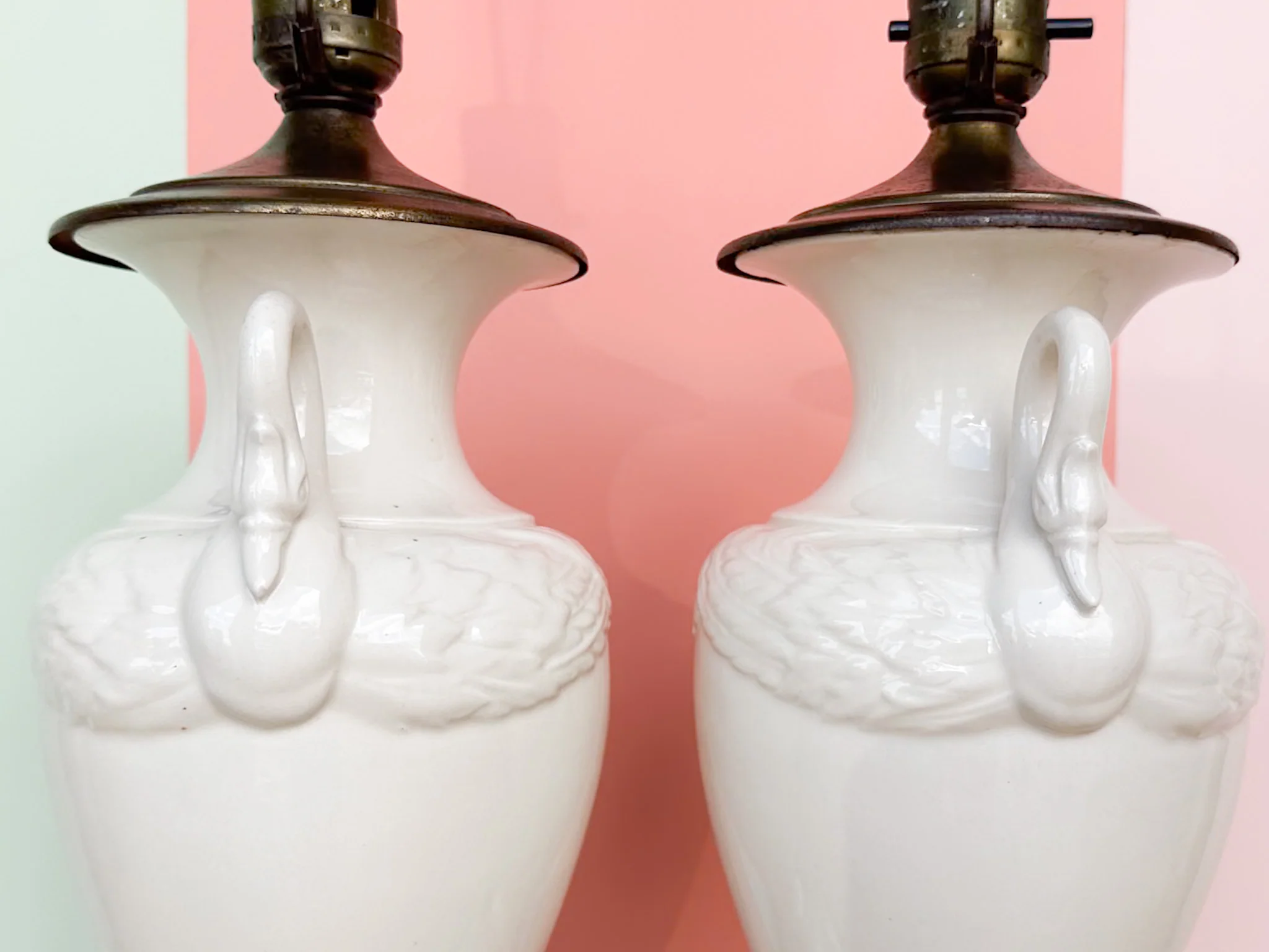 Pair of Swan Life Urn Lamps - Image 6