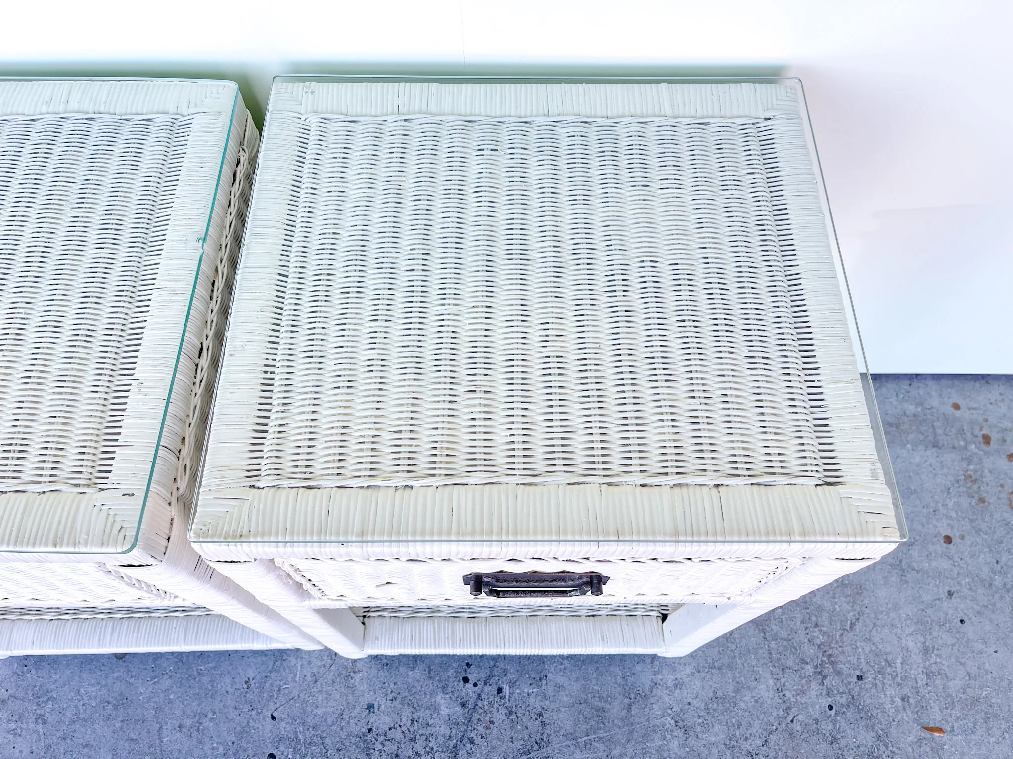 Pair of Sweet Wicker Nightstands - Image 6