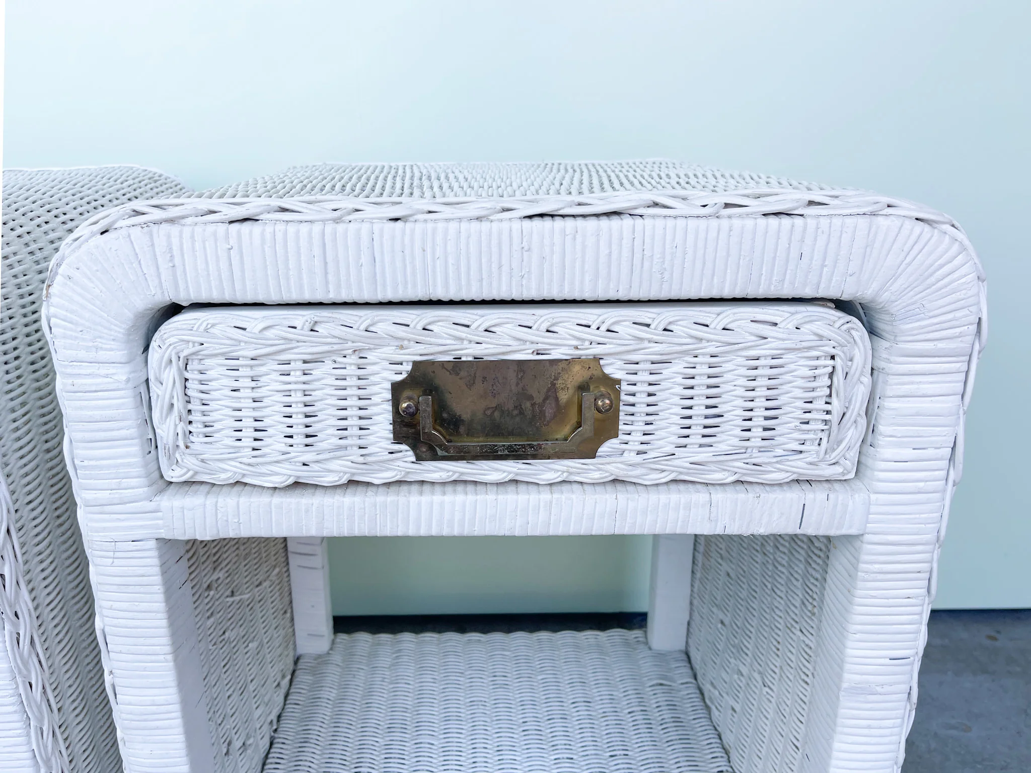 Pair of Sweet Wicker Nightstands - Image 7