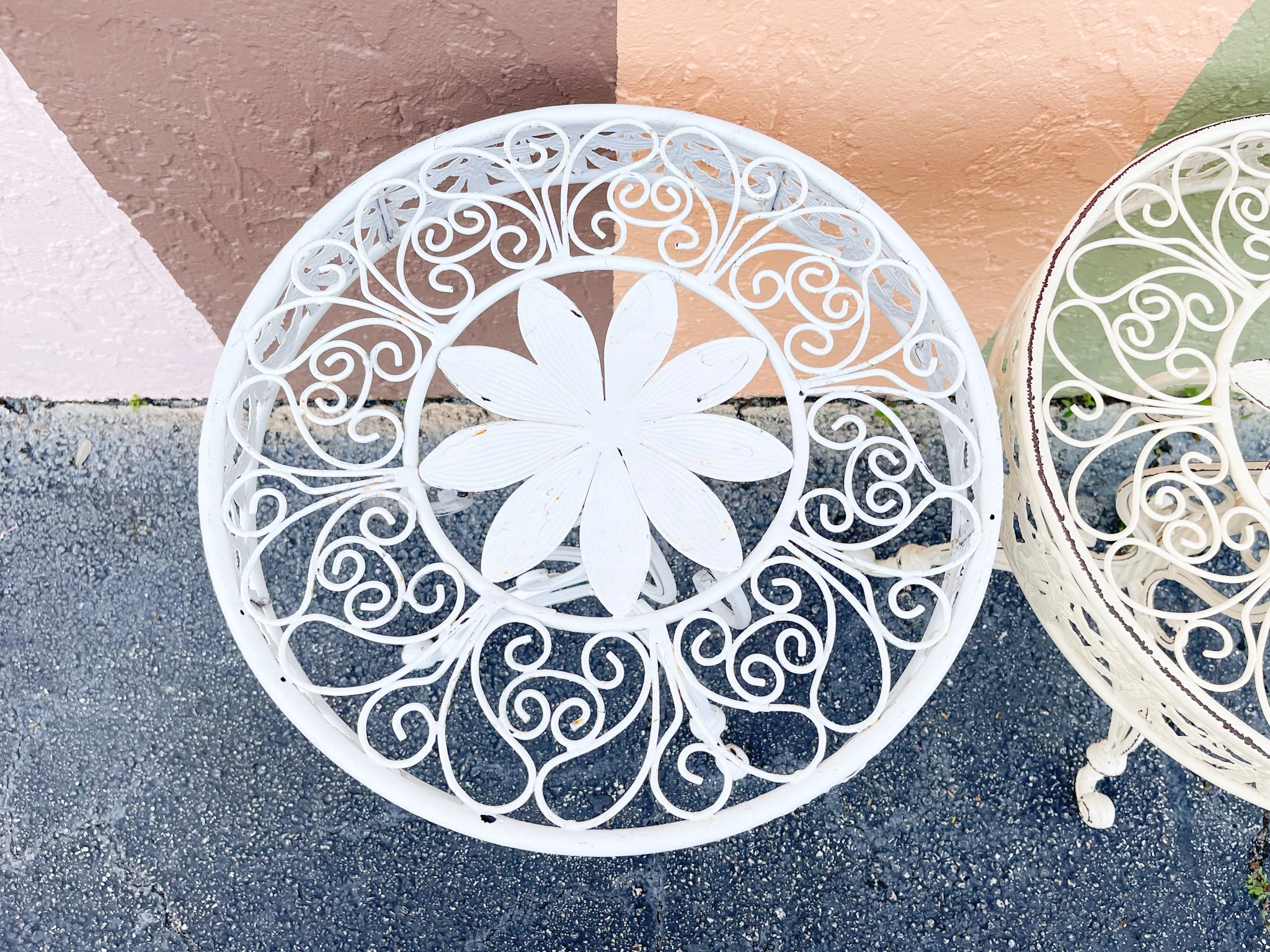 Pair of Tassel and Flower Side Tables - Image 4