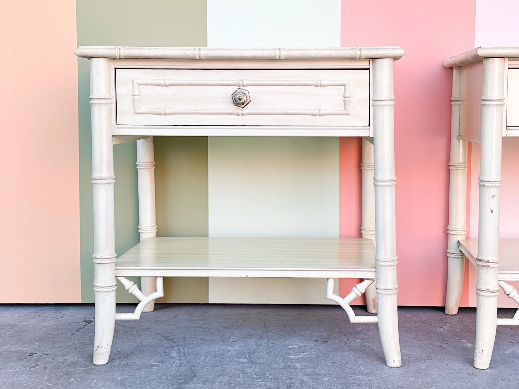 Pair of Thomasville Faux Bamboo Nightstands - Image 10