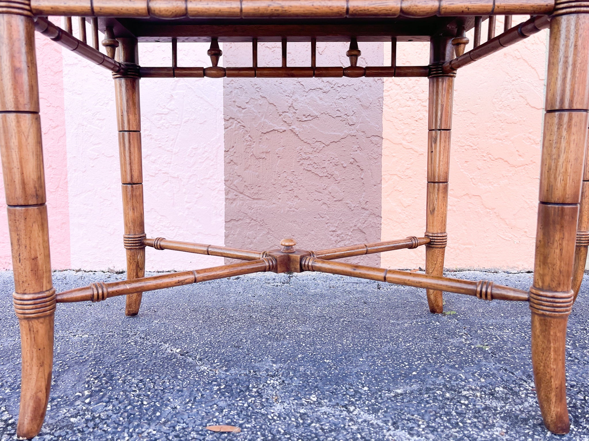 Pair of Thomasville Faux Bamboo Side Tables - Image 6