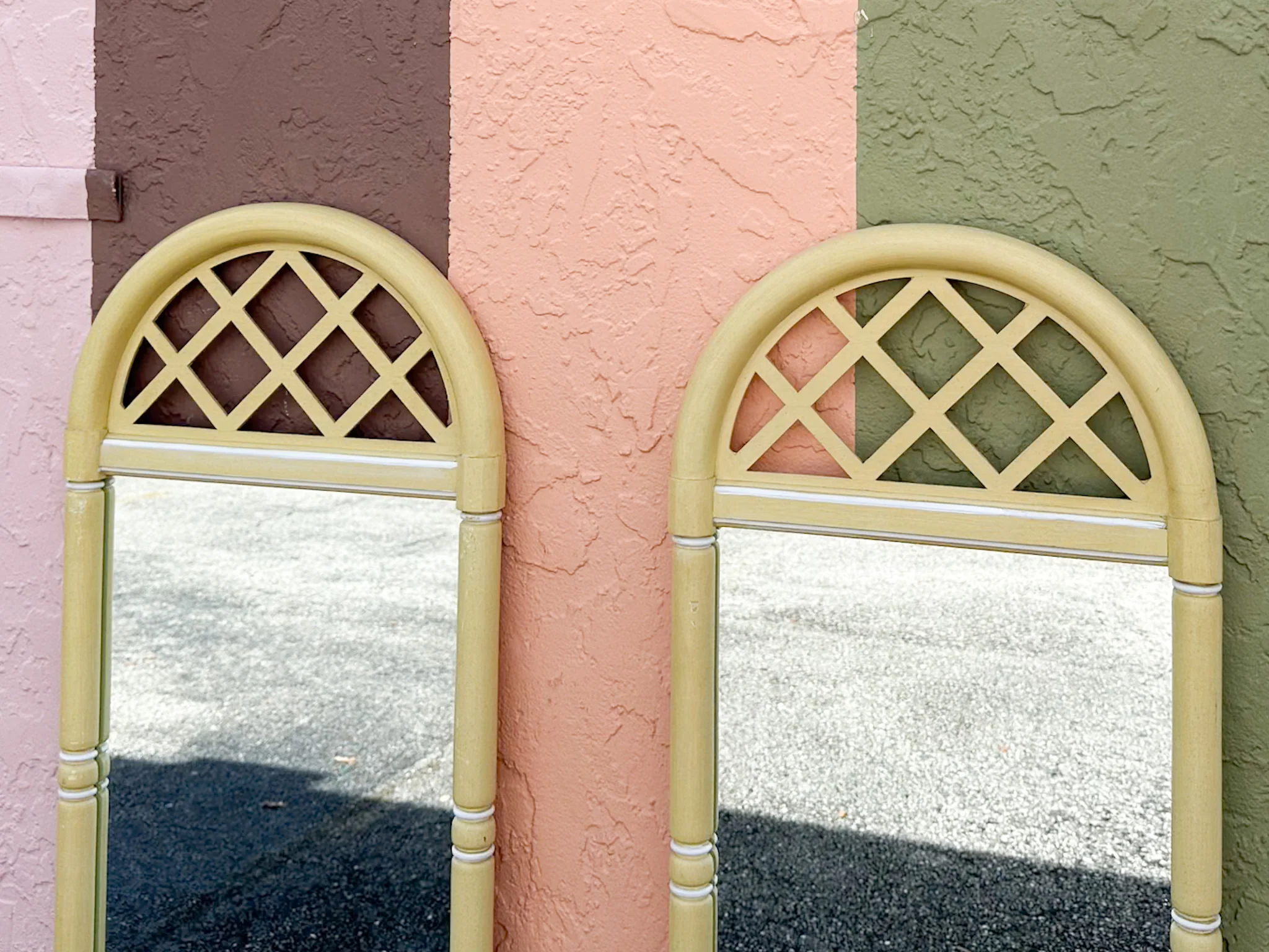 Thomasville Lattice Faux Bamboo Mirror - Image 3