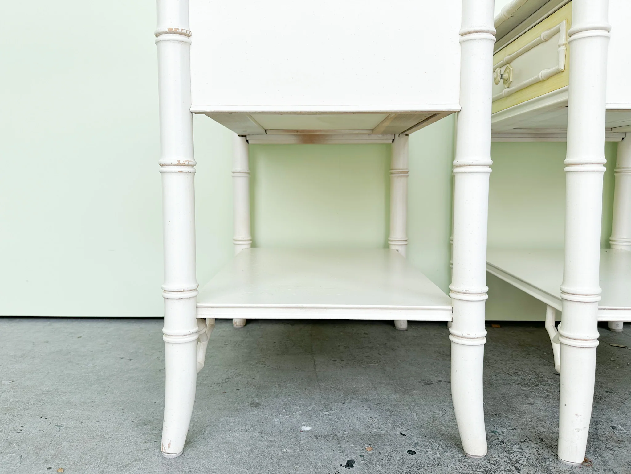Pair of Thomasville Faux Bamboo Nightstands - Image 8