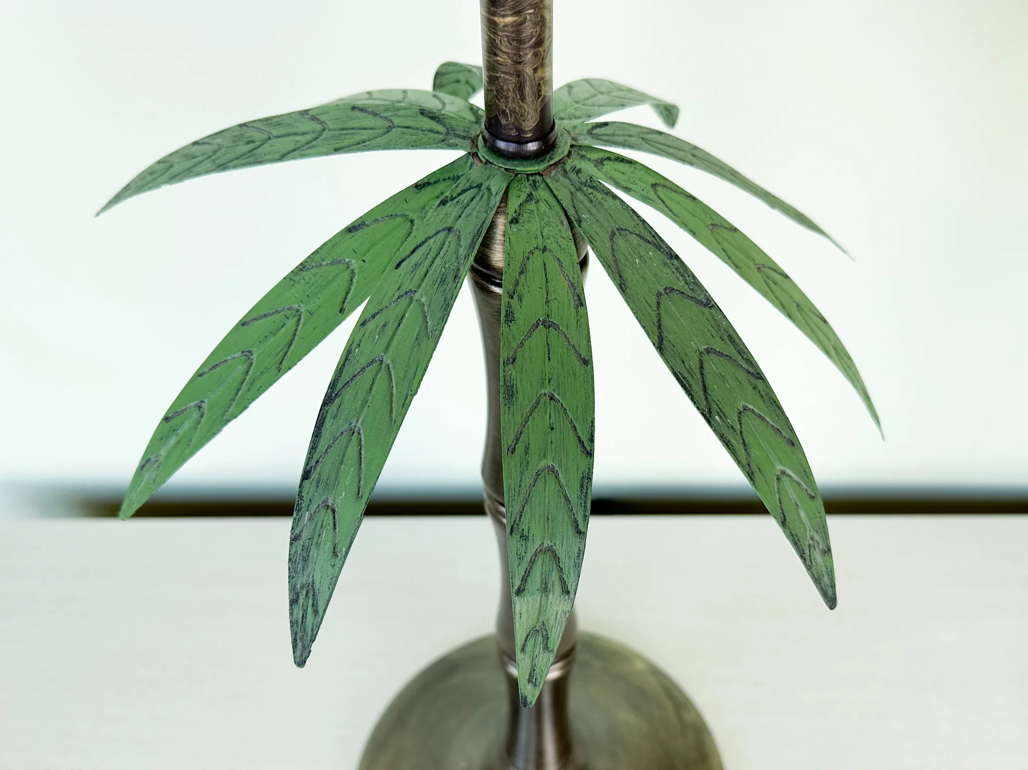 Pair of Tole Palm Tree Lamps - Image 6