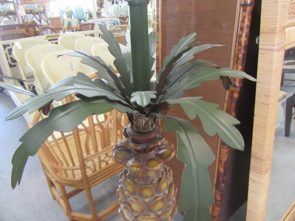 Pair of Tole Pineapple Lamps - Image 3