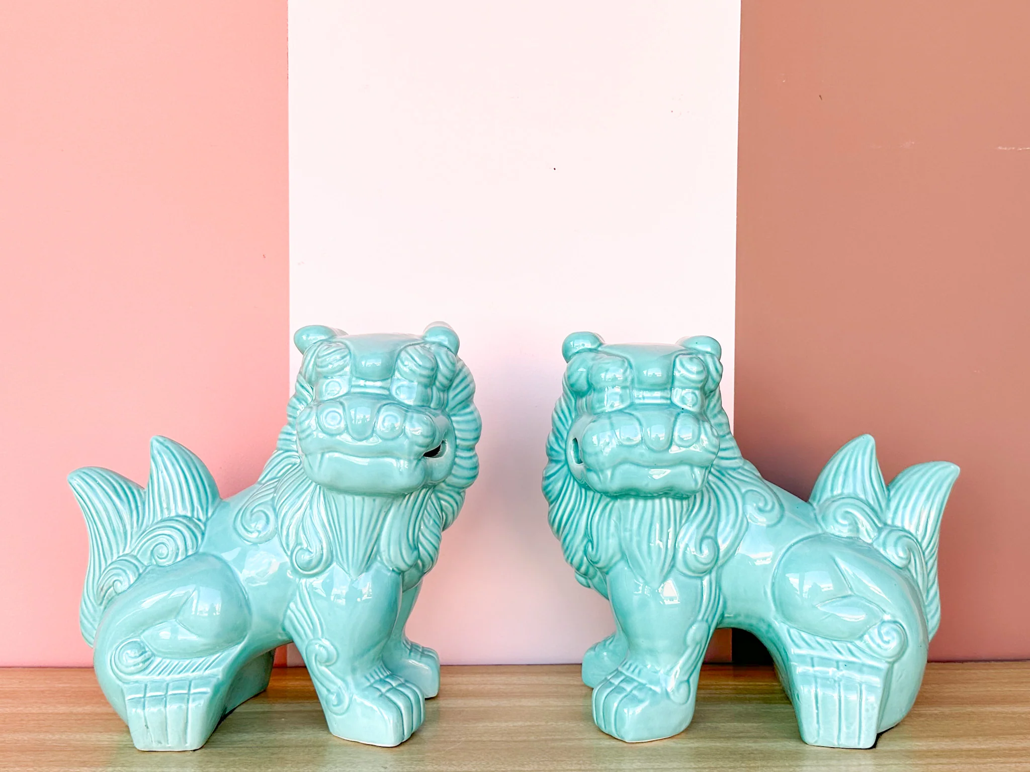 Pair of Turquoise Foo Dogs - Image 2