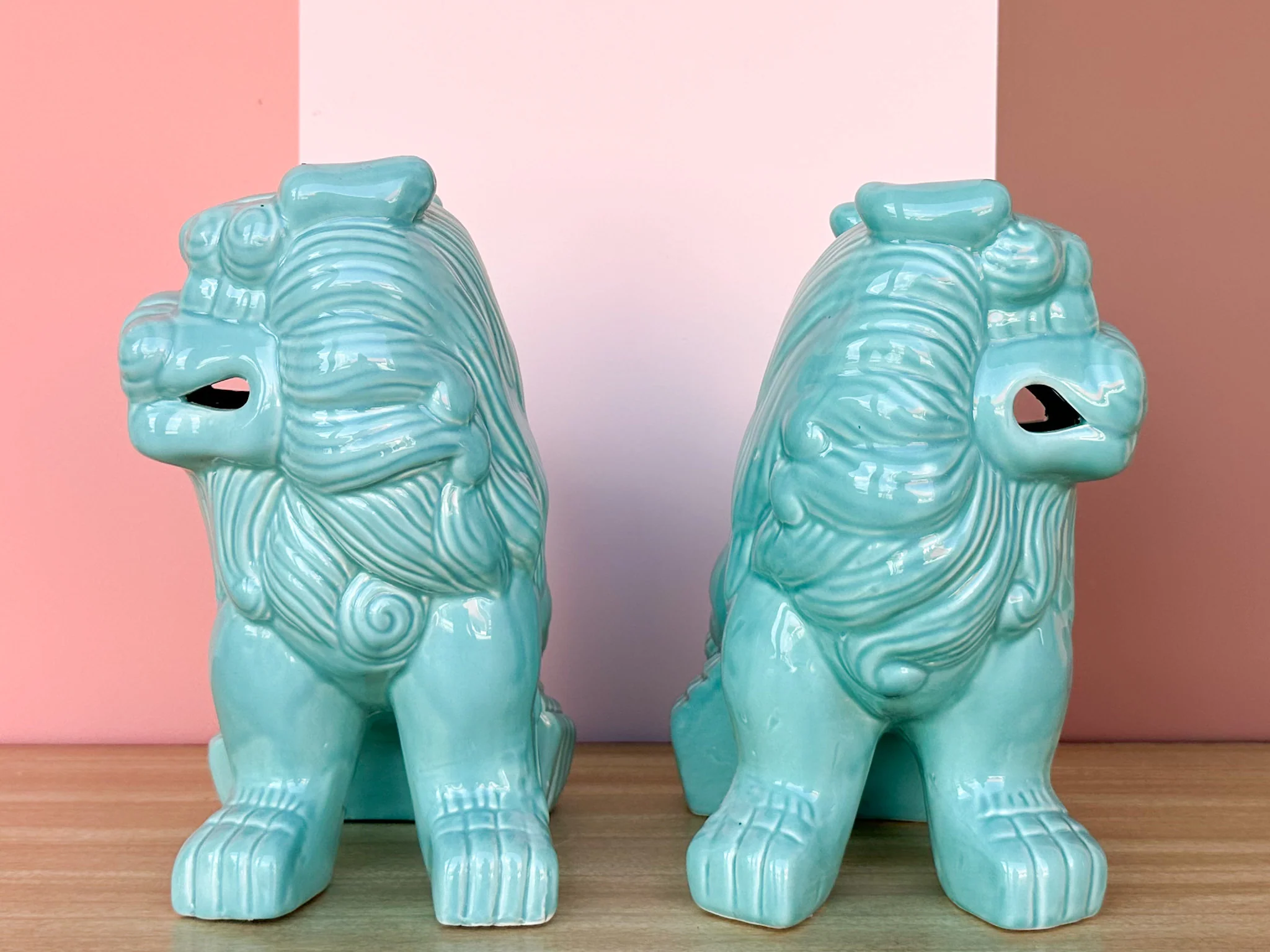 Pair of Turquoise Foo Dogs - Image 3