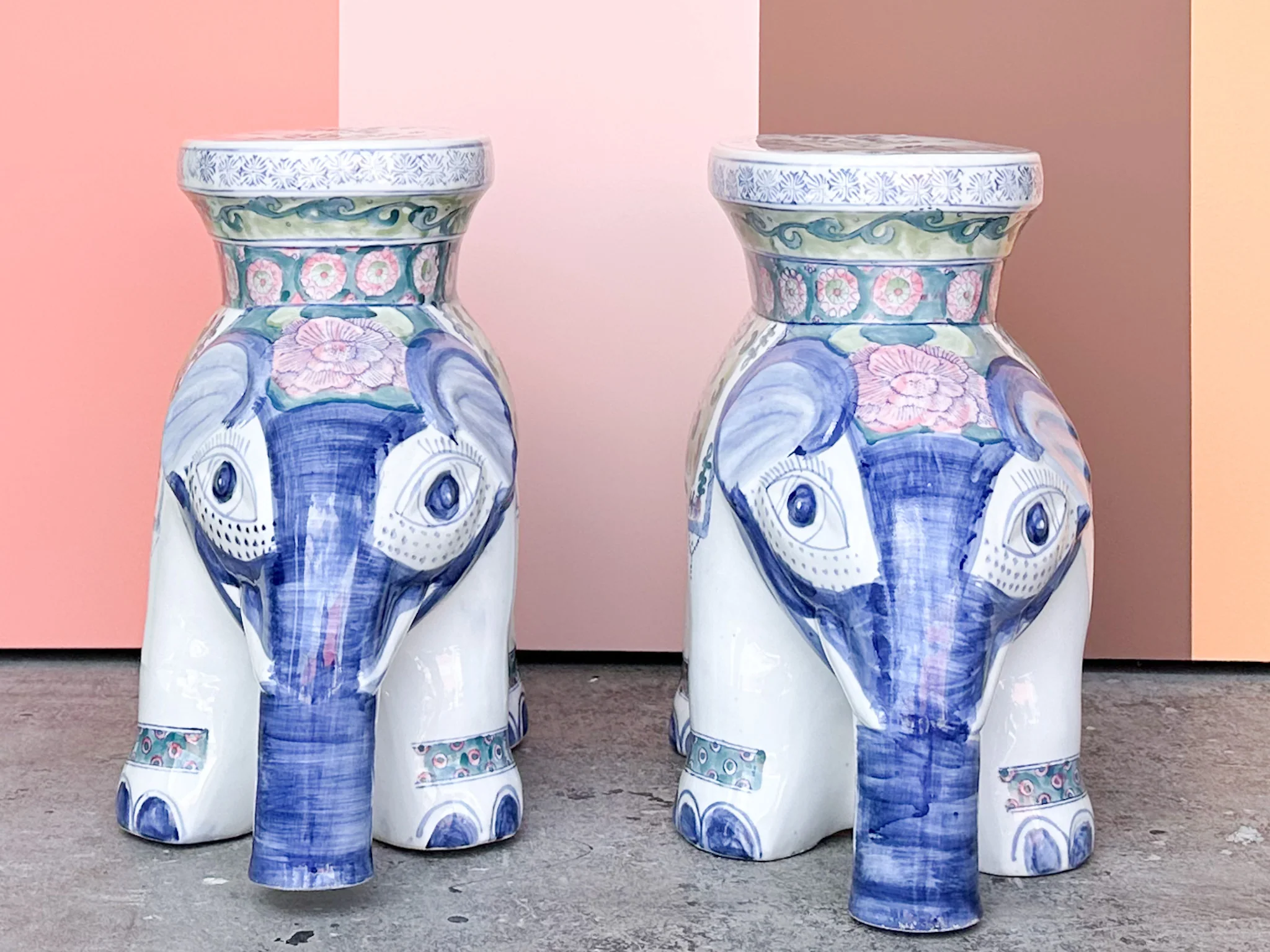 Pair of Whimsical Elephant Garden Seats - Image 3