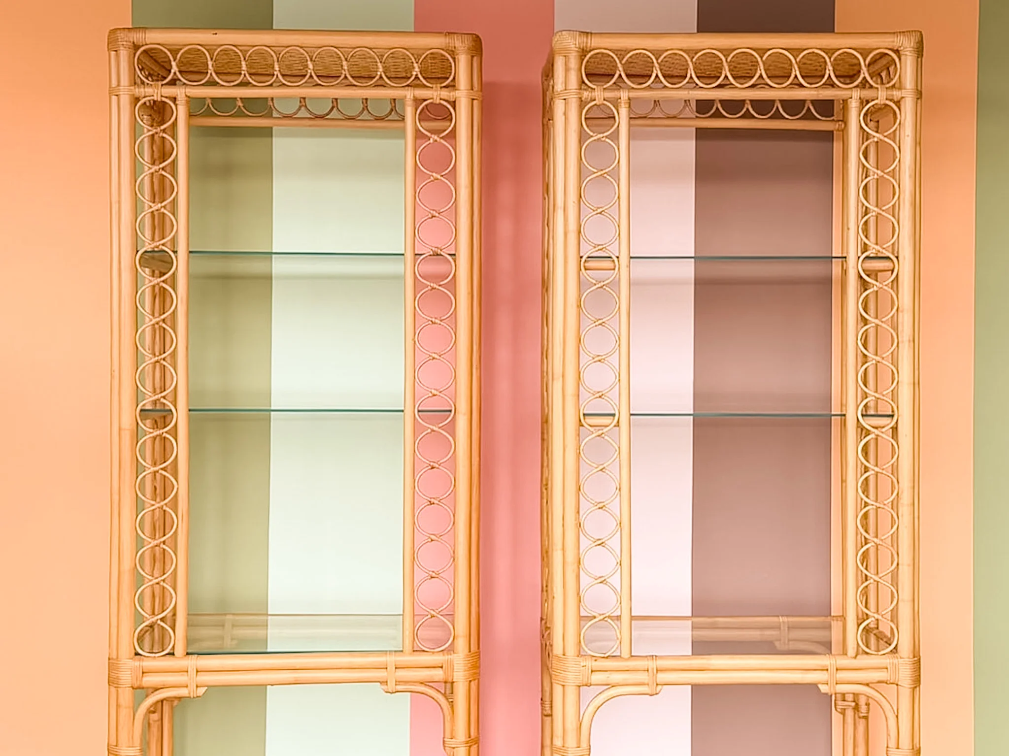 Pair of Whimsical Rattan Etageres - Image 4