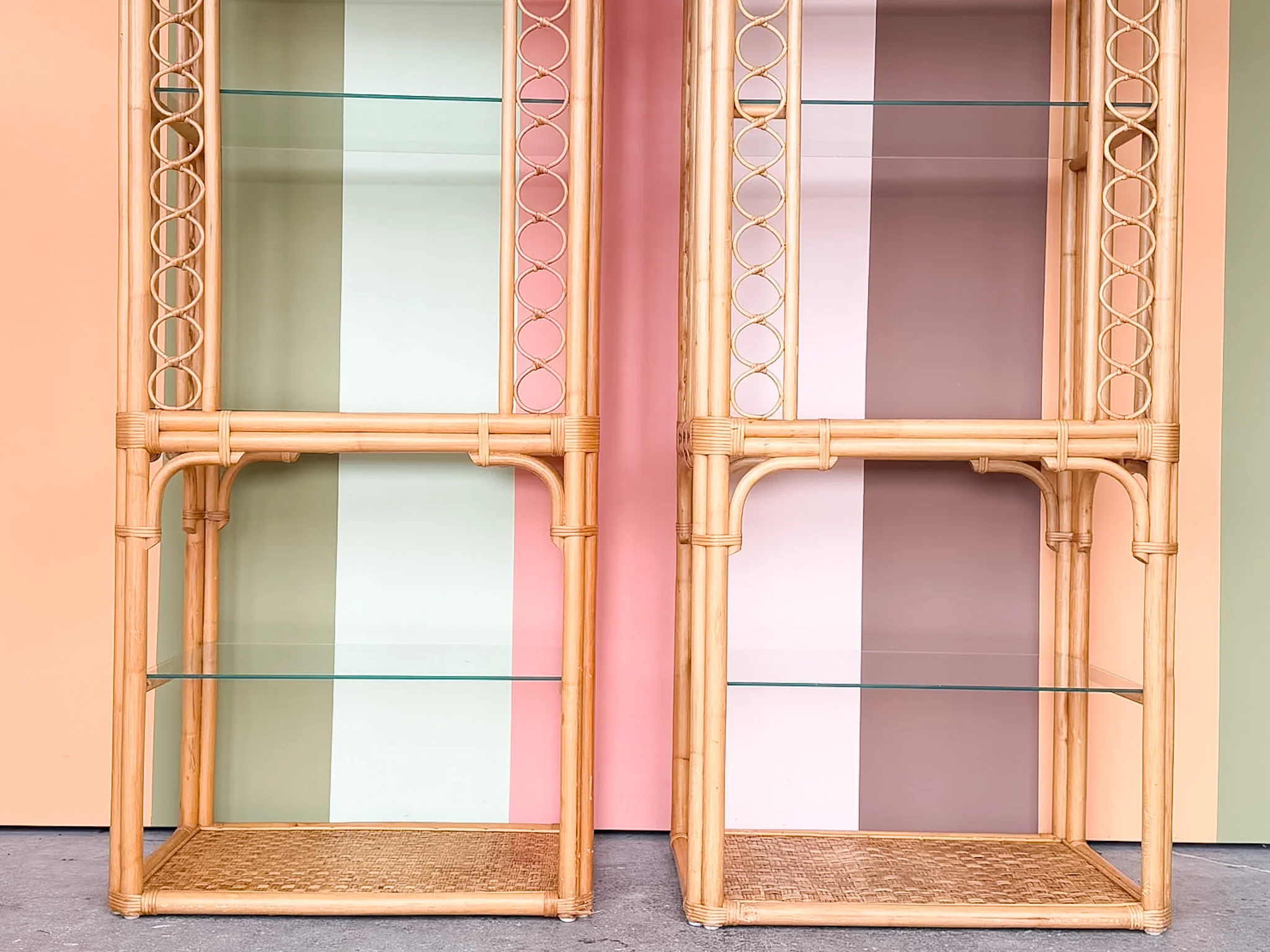 Pair of Whimsical Rattan Etageres - Image 5