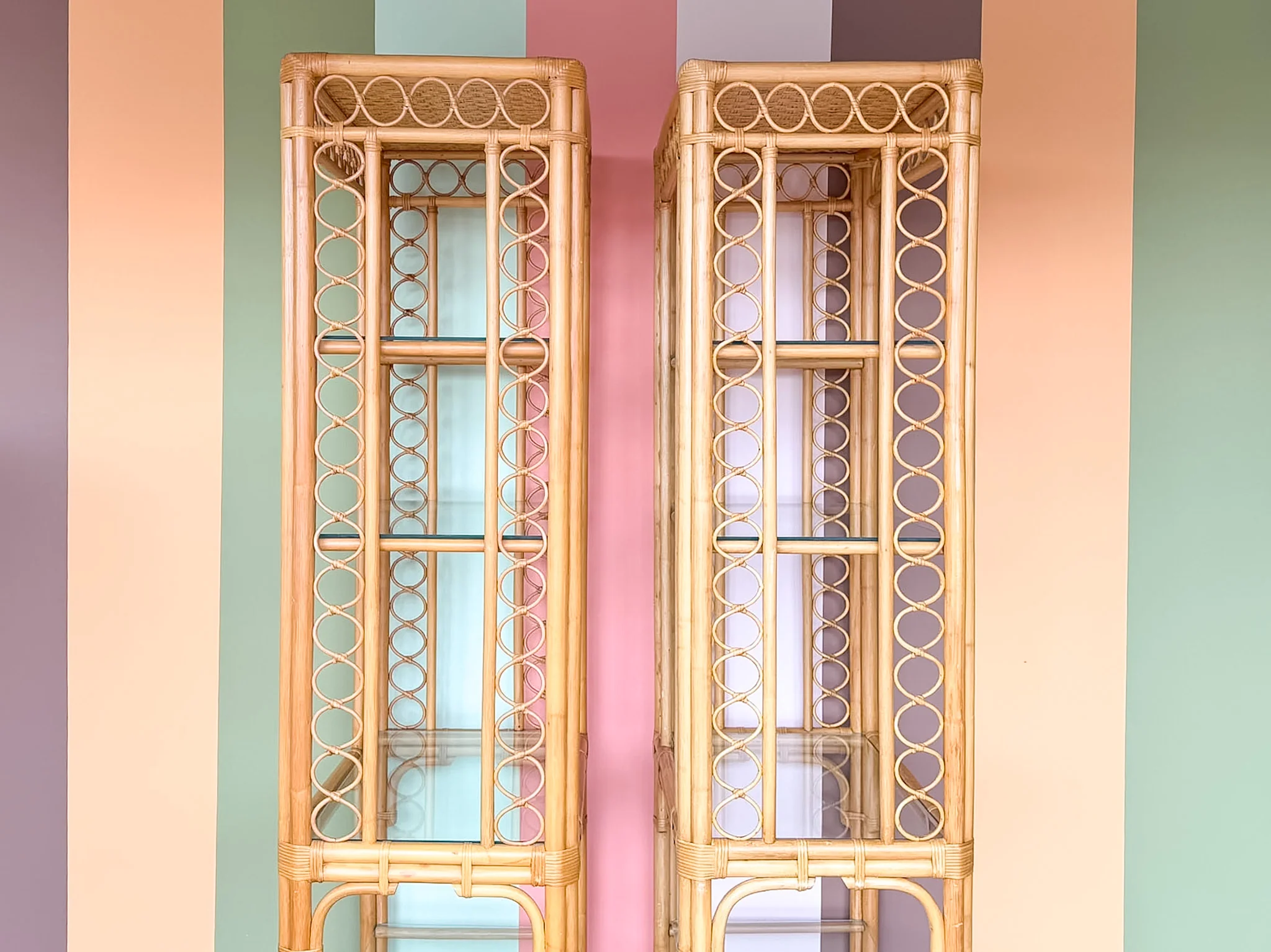 Pair of Whimsical Rattan Etageres - Image 6