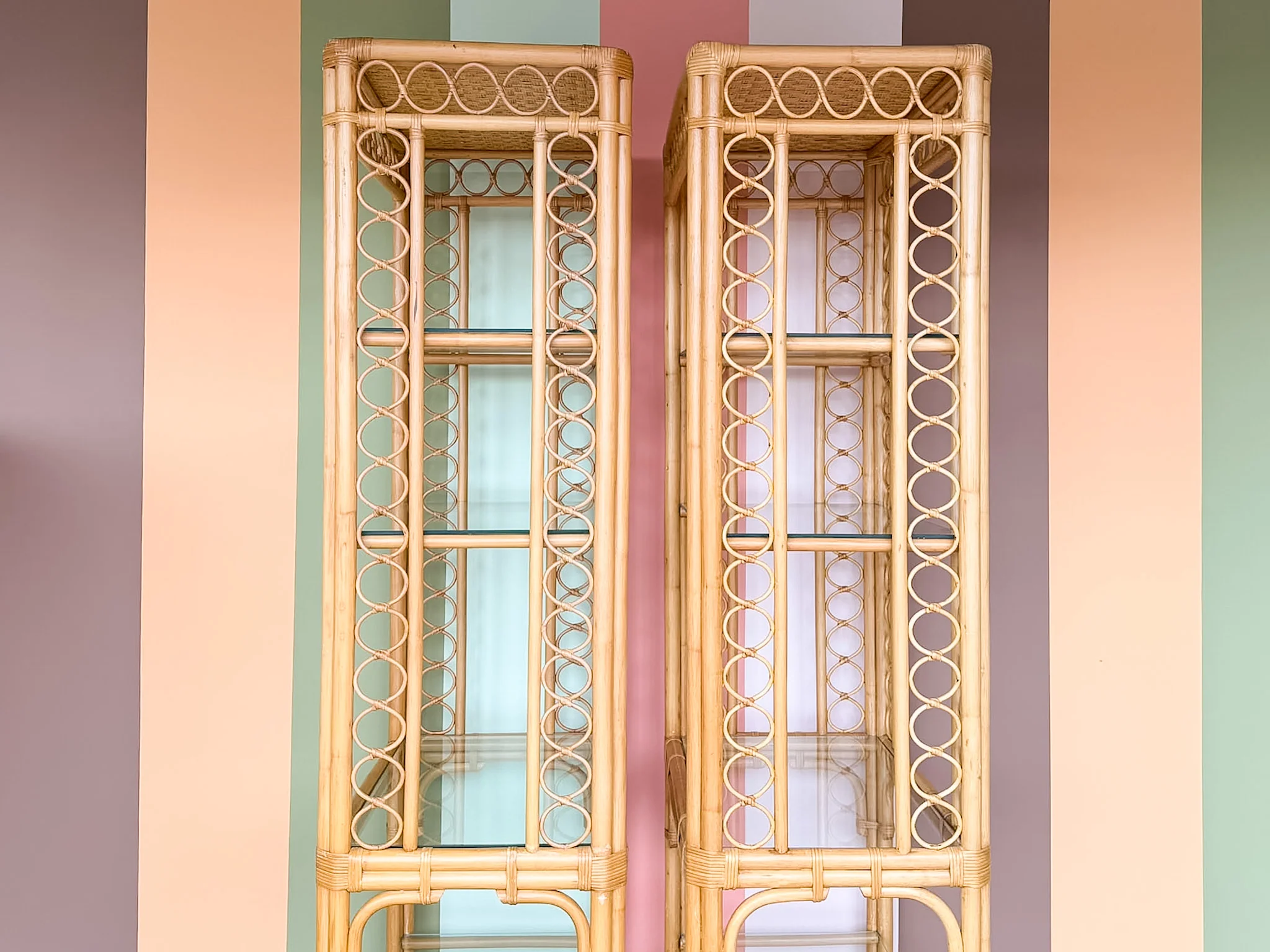 Pair of Whimsical Rattan Etageres - Image 8