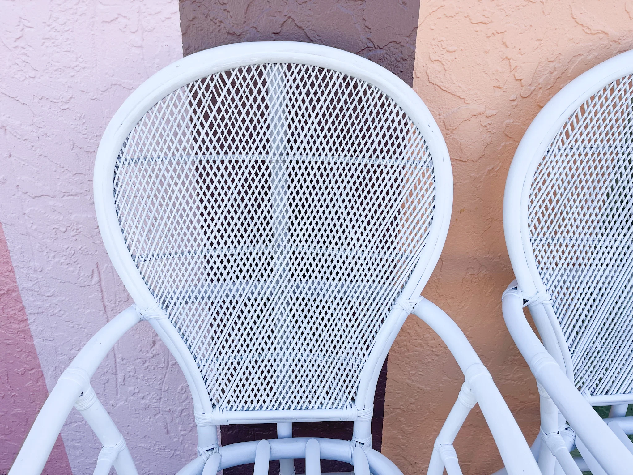 Pair of White Balloon Back Chairs - Image 3