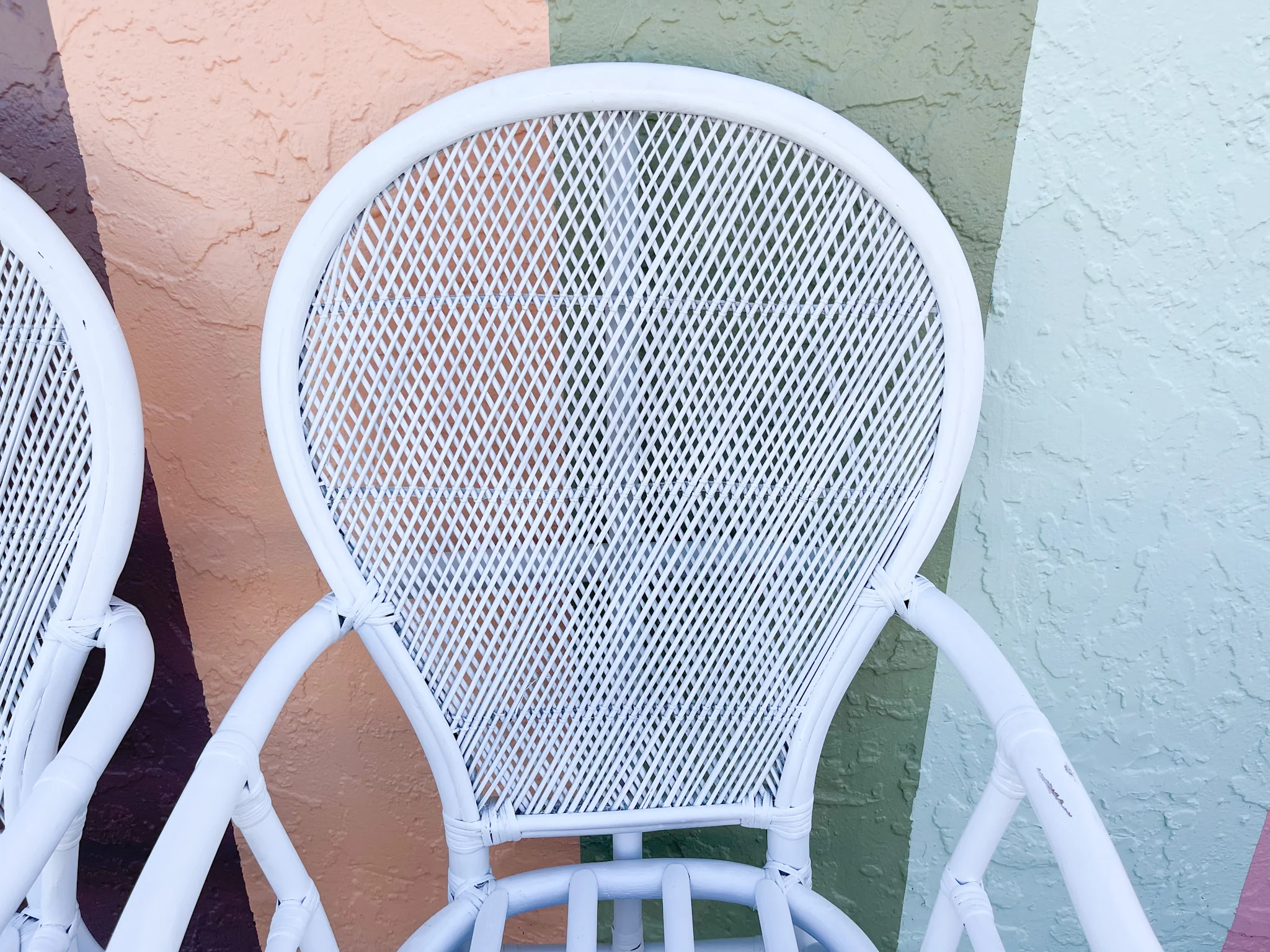Pair of White Balloon Back Chairs - Image 6