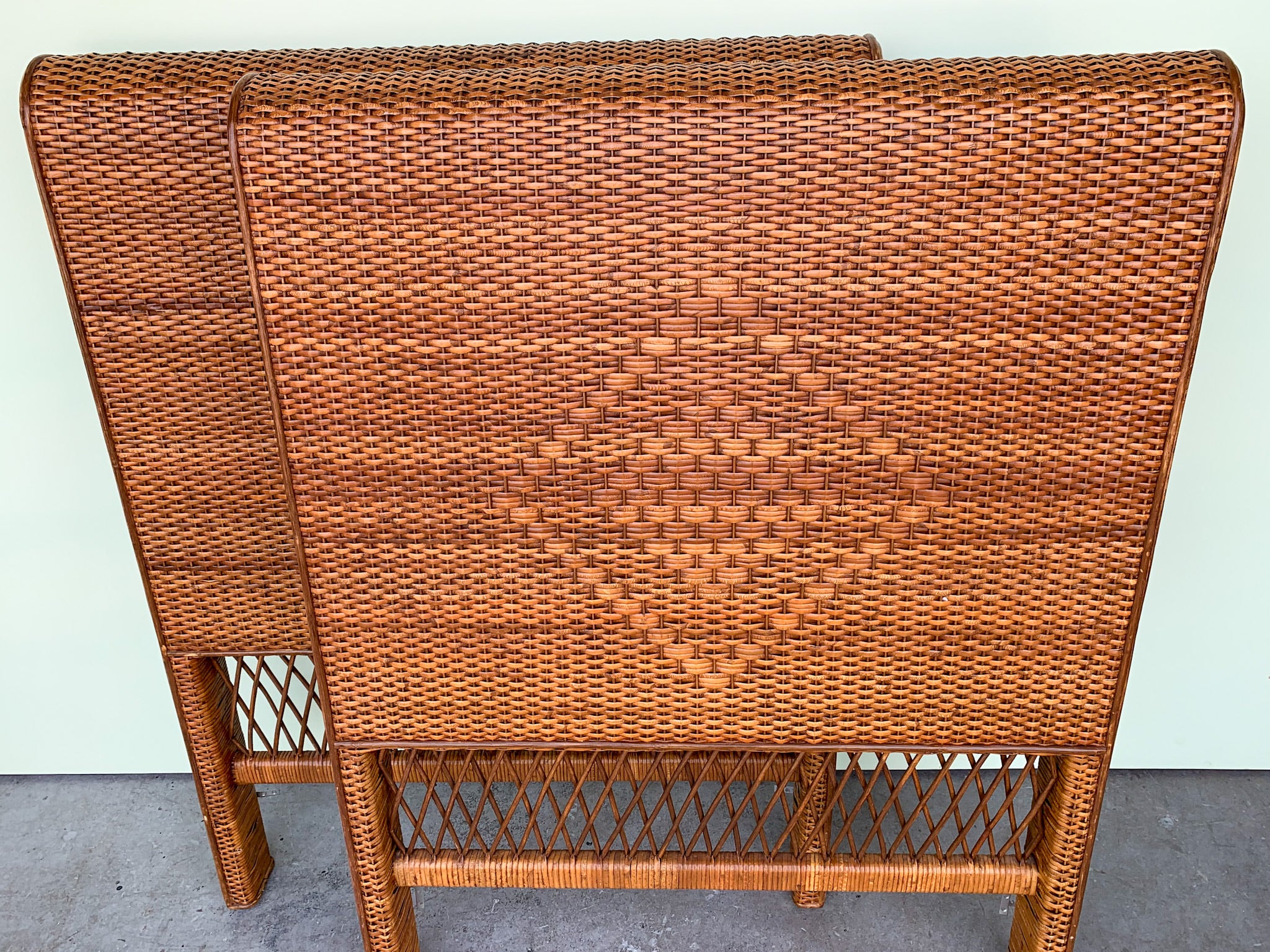 Pair of Wicker and Rattan Headboards - Image 2