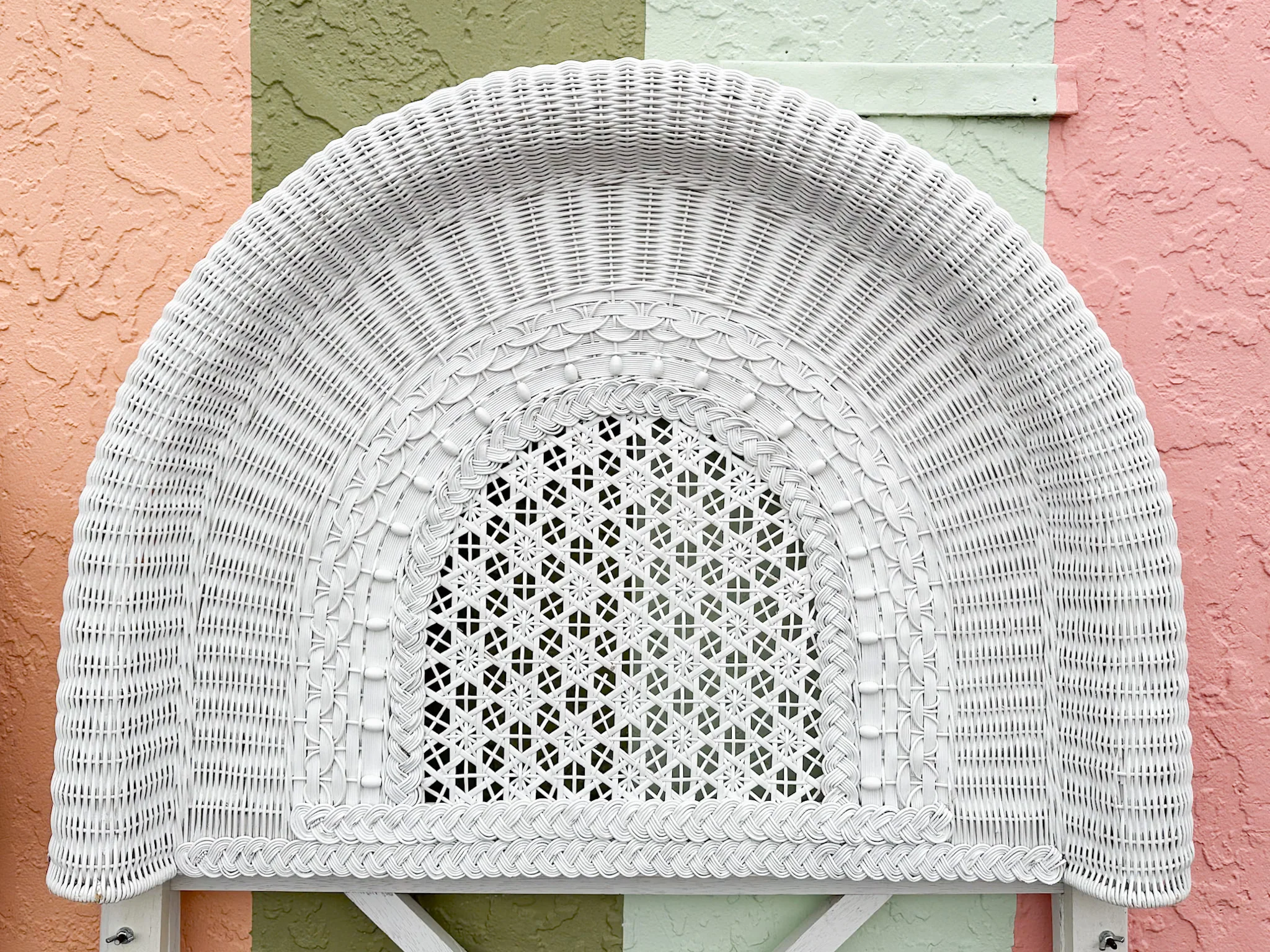 Pair of Wicker Chic Arch Twin Headboards - Image 4