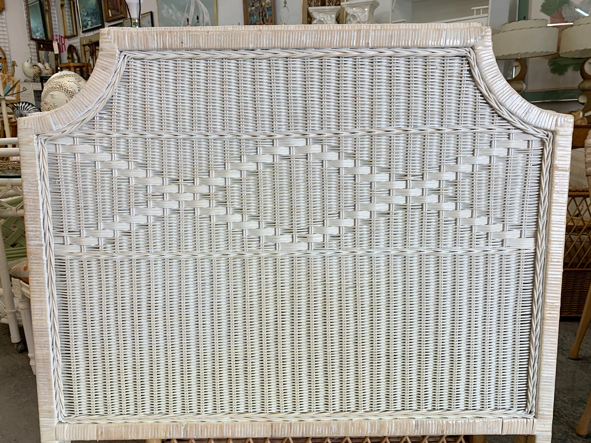 Pair of Wicker Pagoda Twin Headboards - Image 3