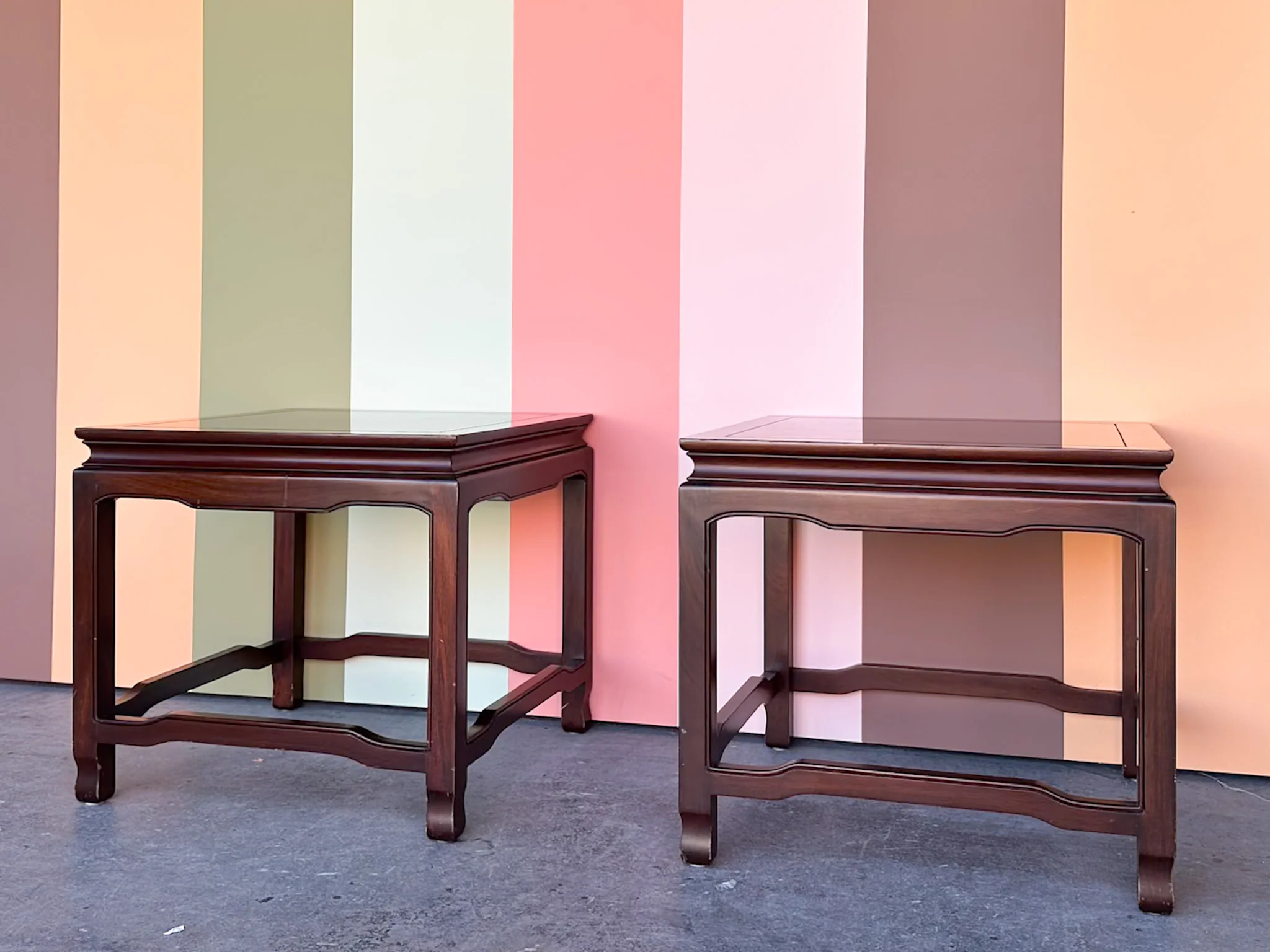 Pair of Wood Ming Style Side Tables - Image 2
