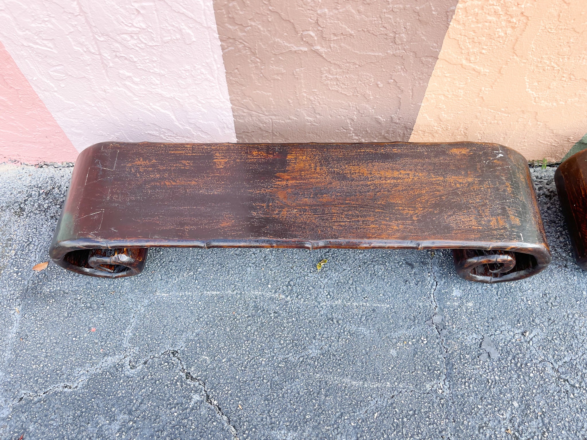 Pair of Wood Scroll Tables - Image 4