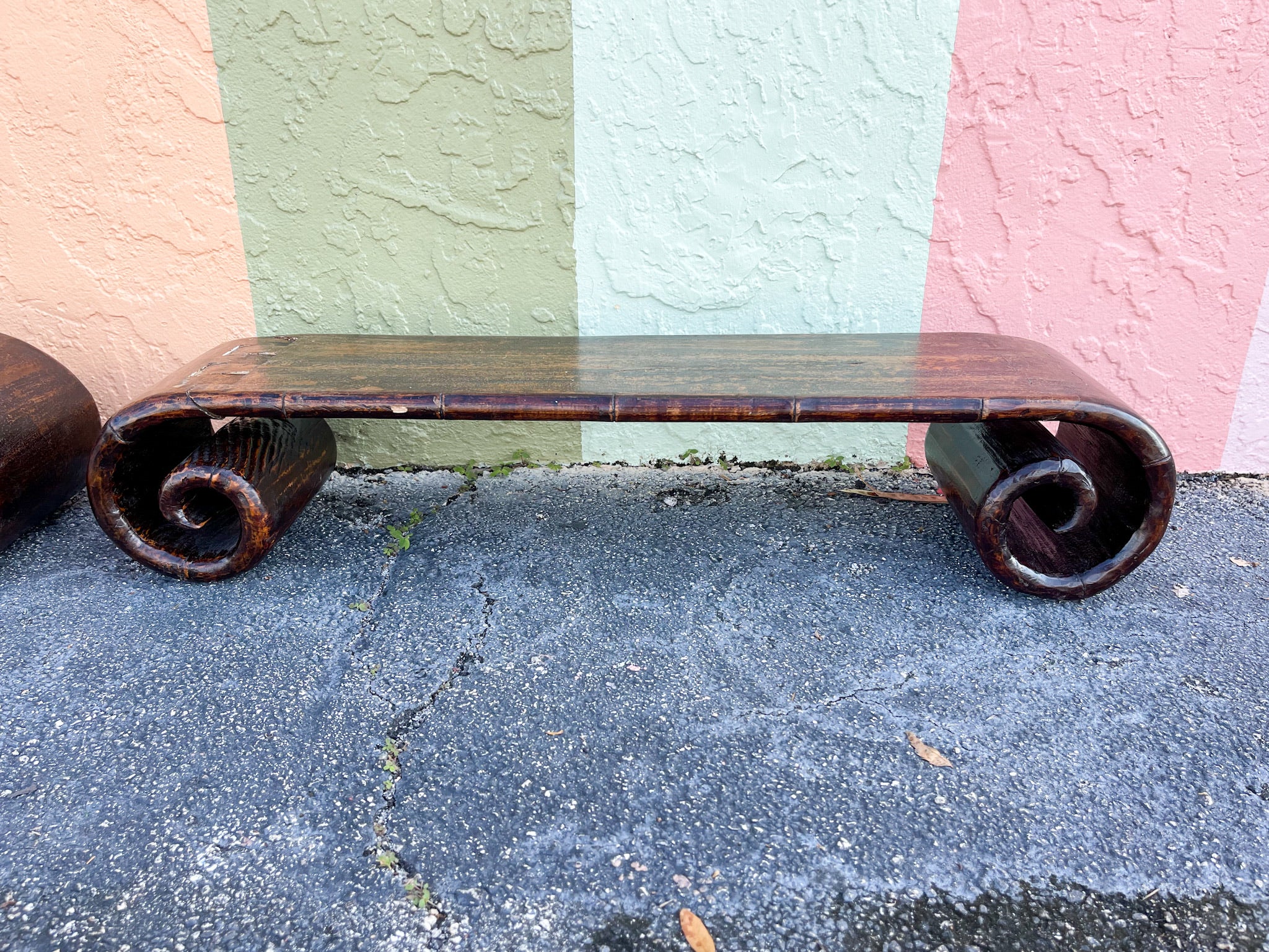 Pair of Wood Scroll Tables - Image 5