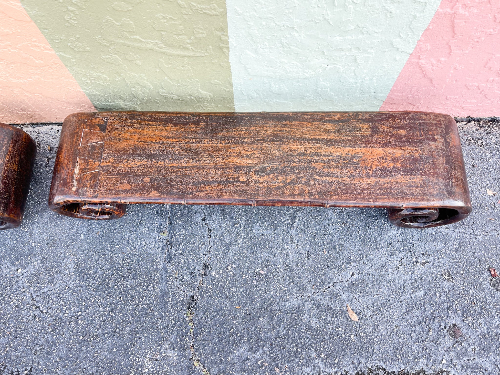 Pair of Wood Scroll Tables - Image 6