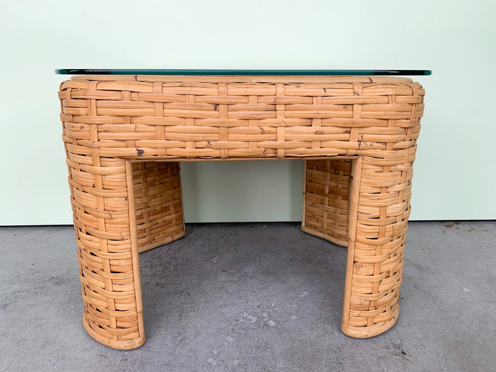 Ralph Lauren Woven Rattan Side Table - Image 3