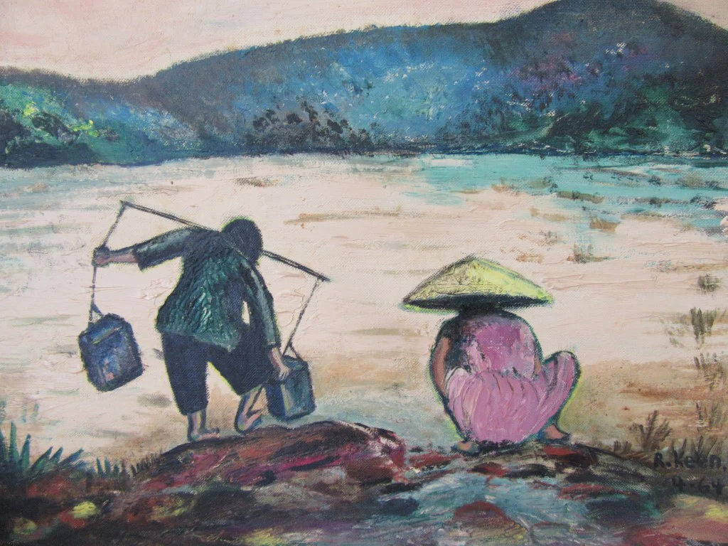 Pair Ralph Keen Asian Paintings - Image 3