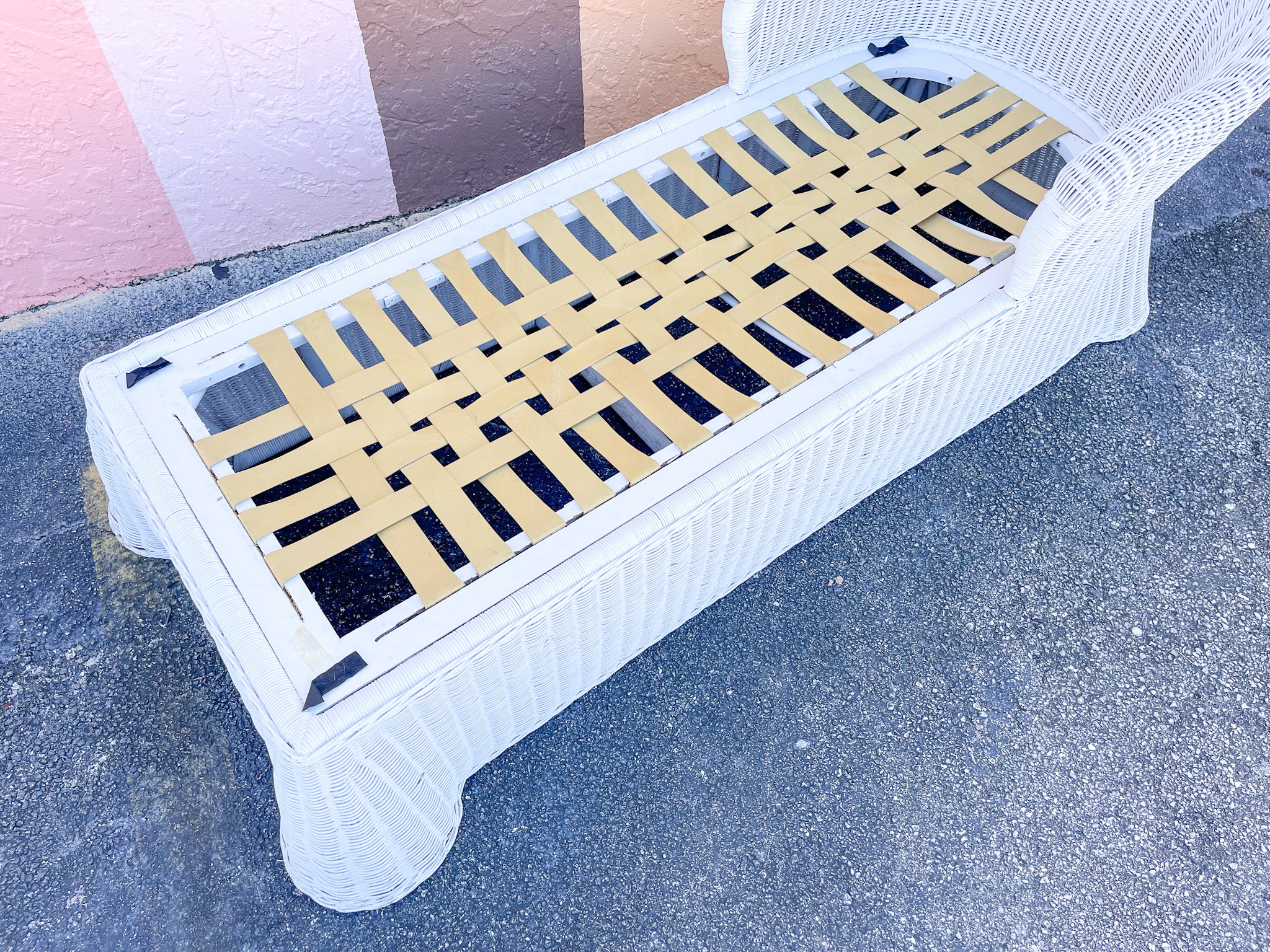 Palm Beach Chic Draped Wicker Chaise - Image 6