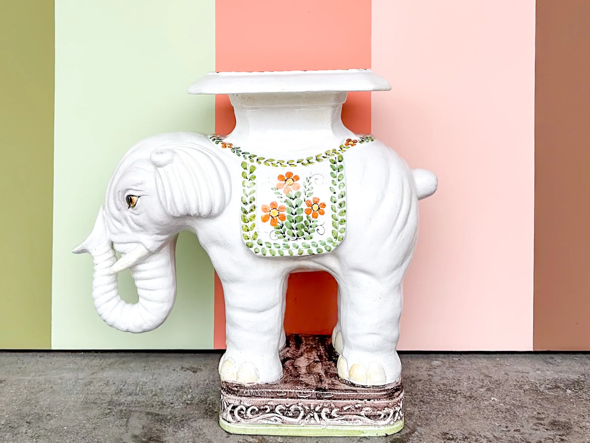 Palm Beach Chic Elephant Garden Seat - Image 3