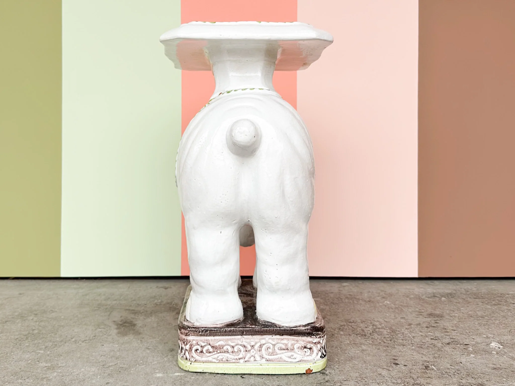 Palm Beach Chic Elephant Garden Seat - Image 4